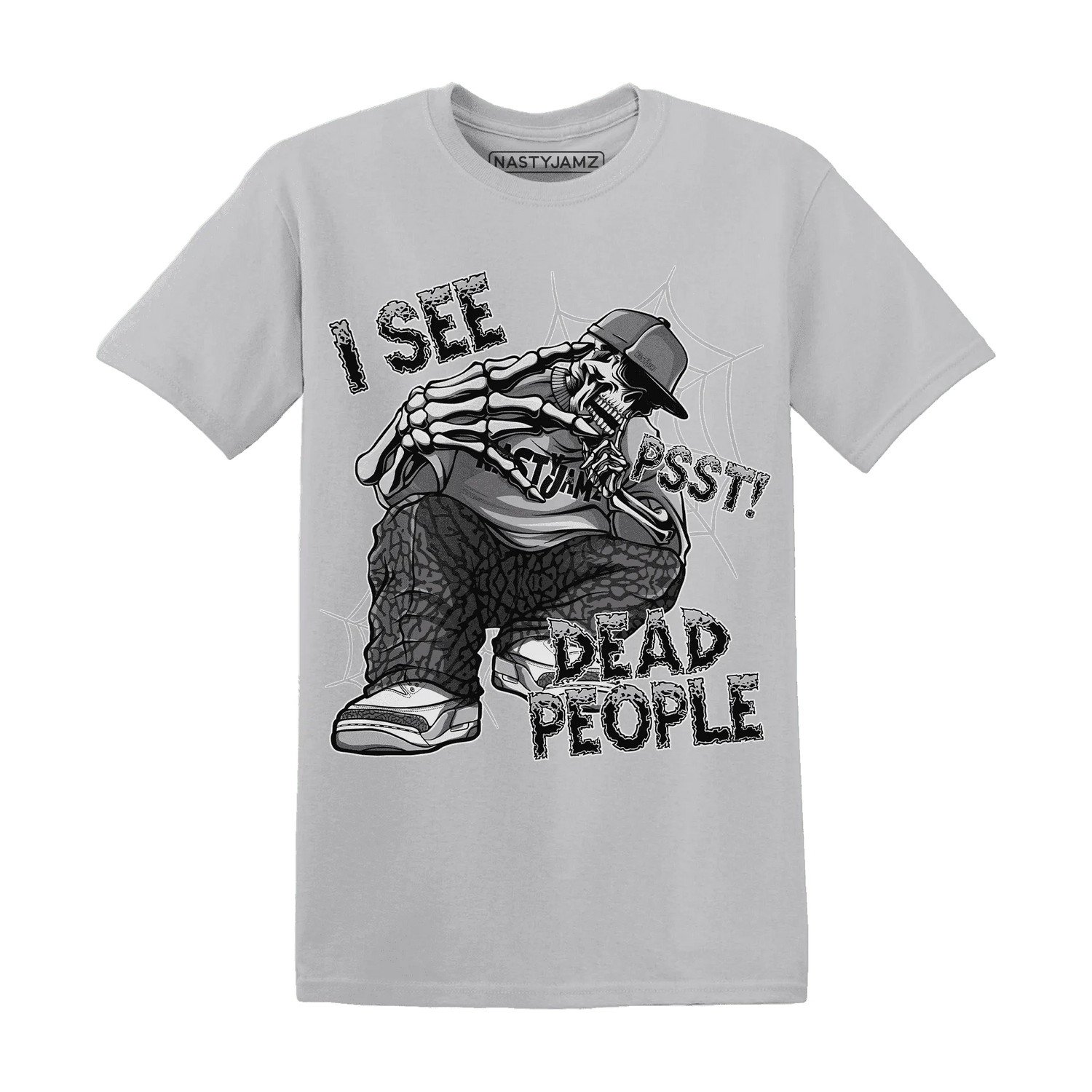 Cement-Grey-3s-T-Shirt-Match-Skull-Whisper