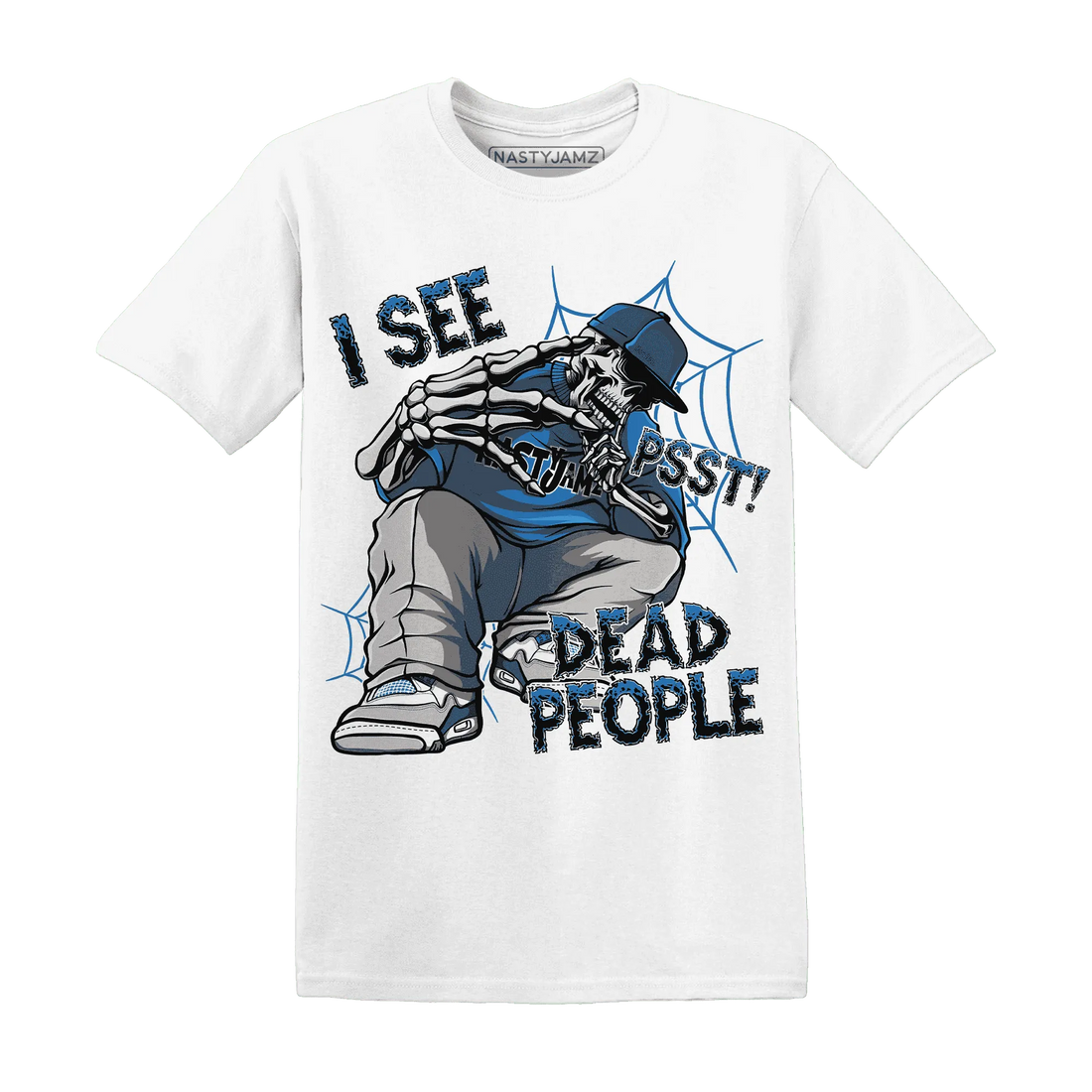 Industrial-Blue-4s-T-Shirt-Match-Skull-Whisper