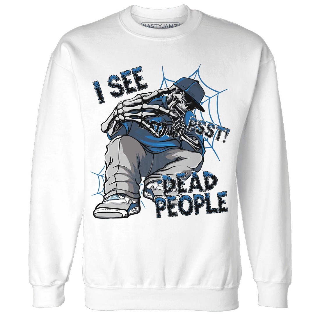 Industrial-Blue-4s-Sweatshirt-Match-Skull-Whisper