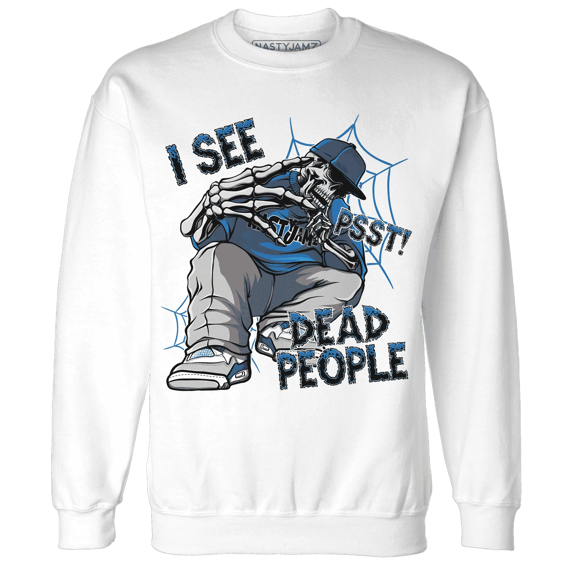 Industrial-Blue-4s-Sweatshirt-Match-Skull-Whisper