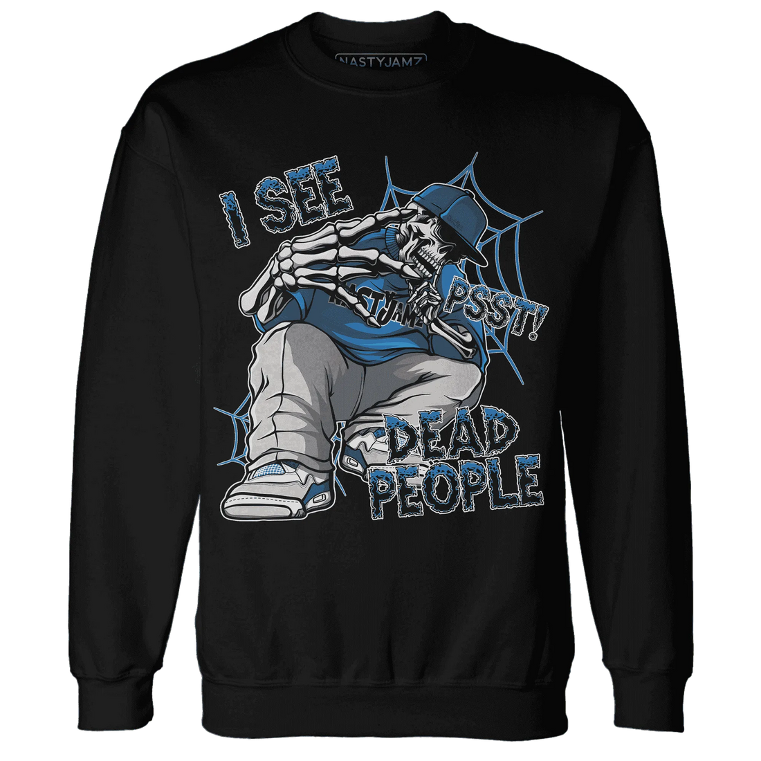 Industrial-Blue-4s-Sweatshirt-Match-Skull-Whisper