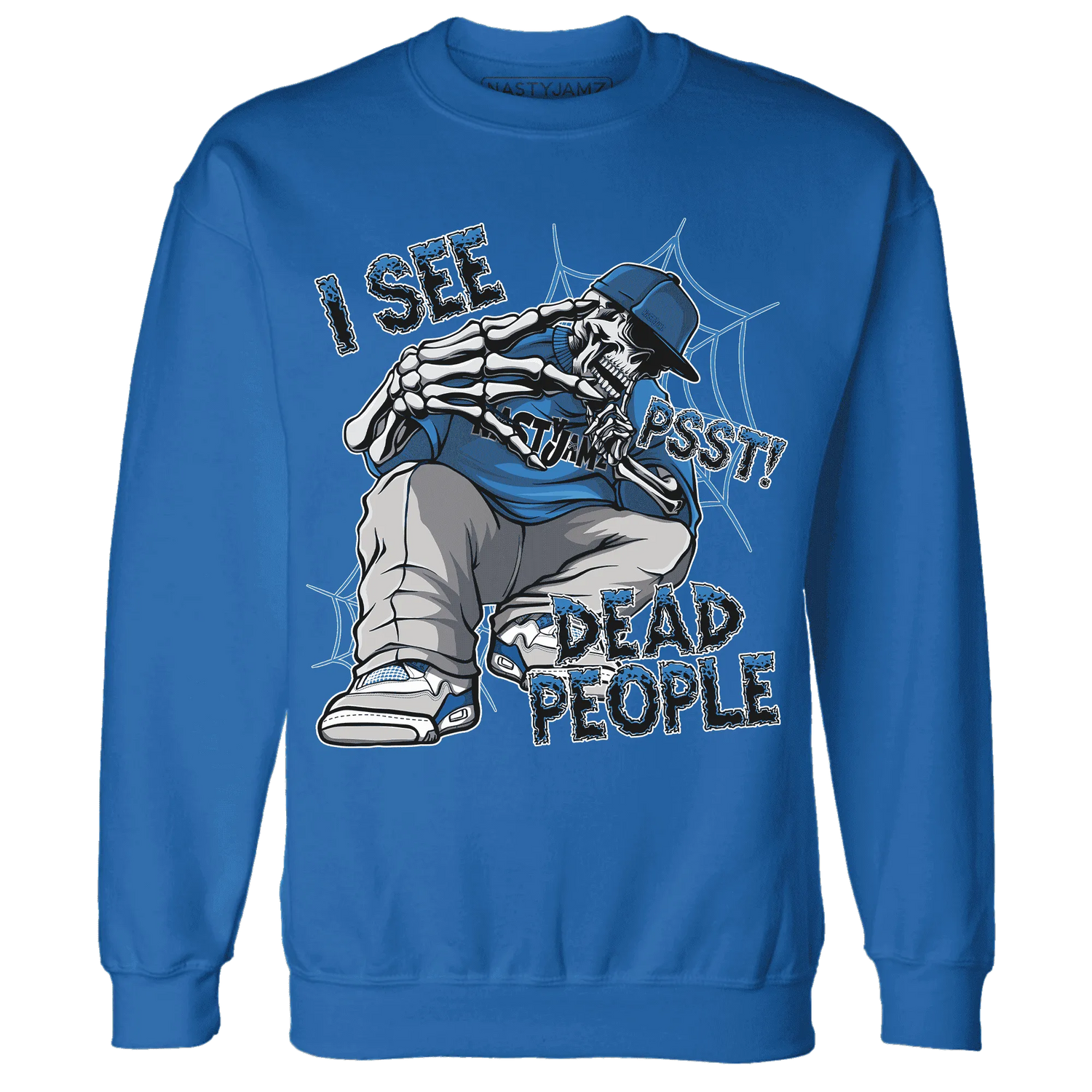 Industrial-Blue-4s-Sweatshirt-Match-Skull-Whisper