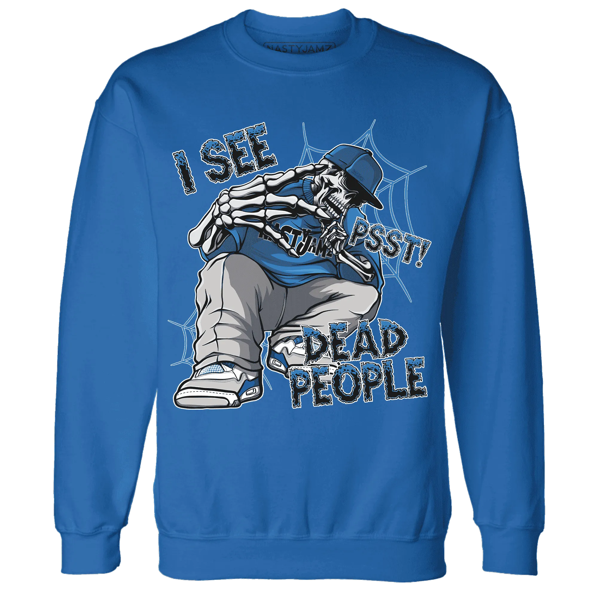 Industrial-Blue-4s-Sweatshirt-Match-Skull-Whisper
