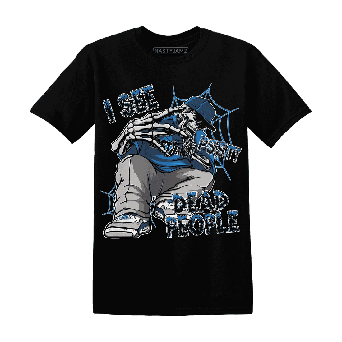 Industrial-Blue-4s-T-Shirt-Match-Skull-Whisper