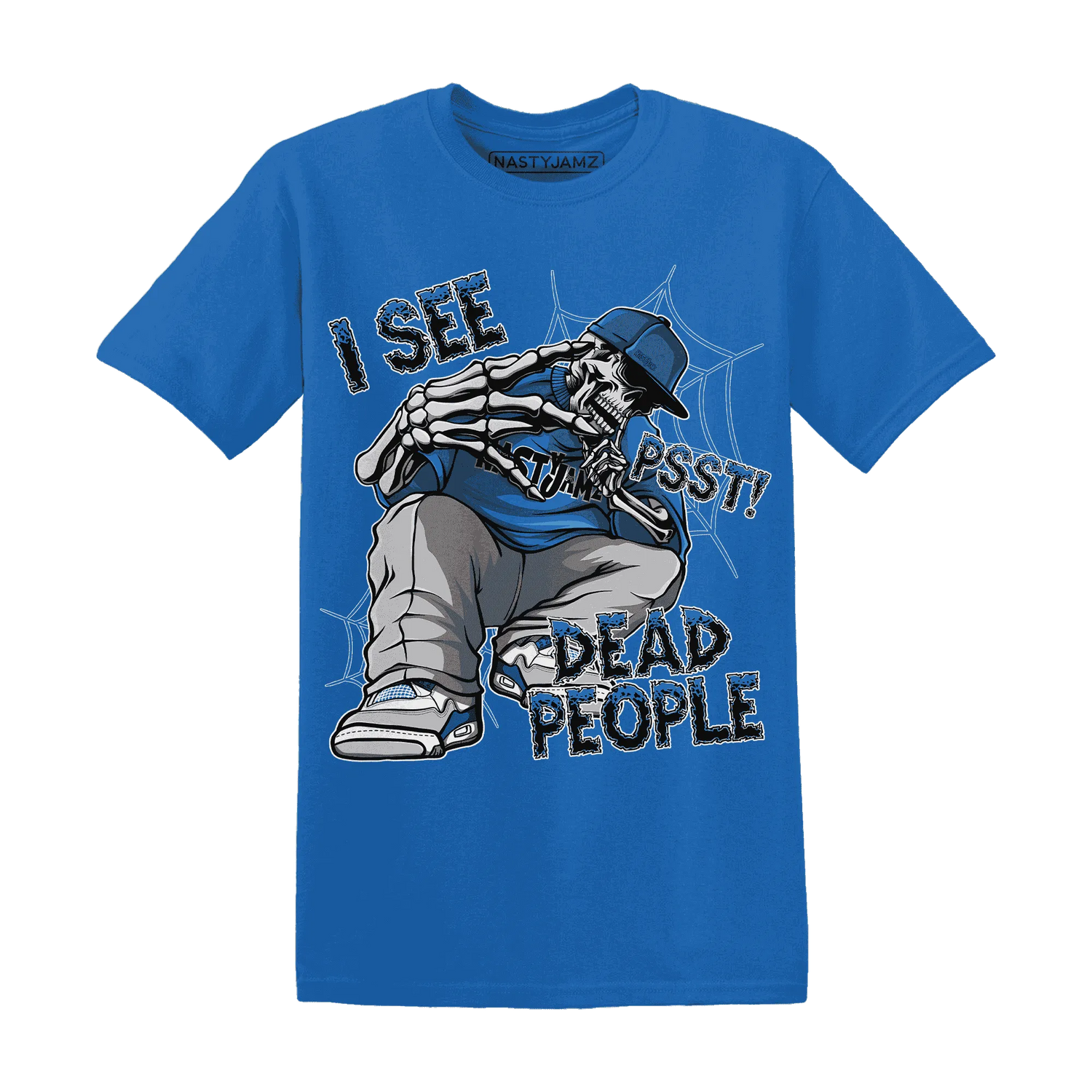 Industrial-Blue-4s-T-Shirt-Match-Skull-Whisper