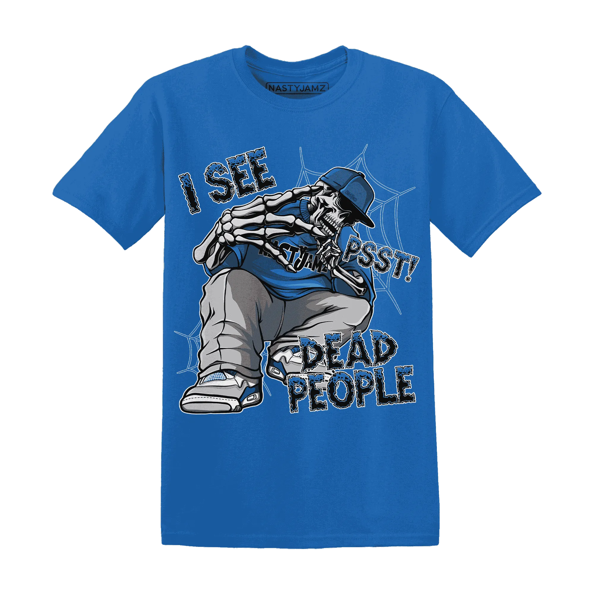 Industrial-Blue-4s-T-Shirt-Match-Skull-Whisper