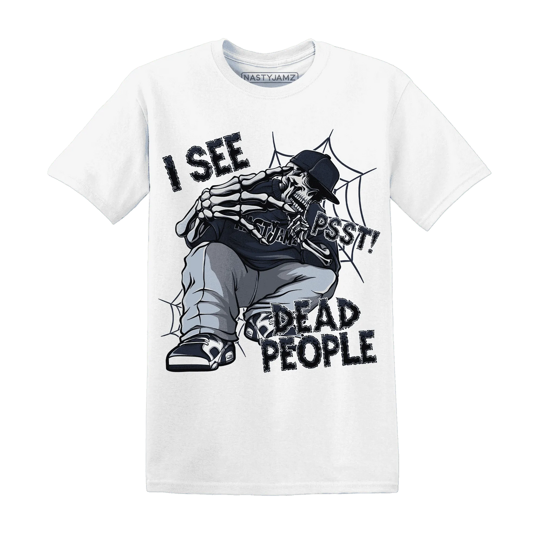 White-Navy-6s-T-Shirt-Match-Skull-Whisper
