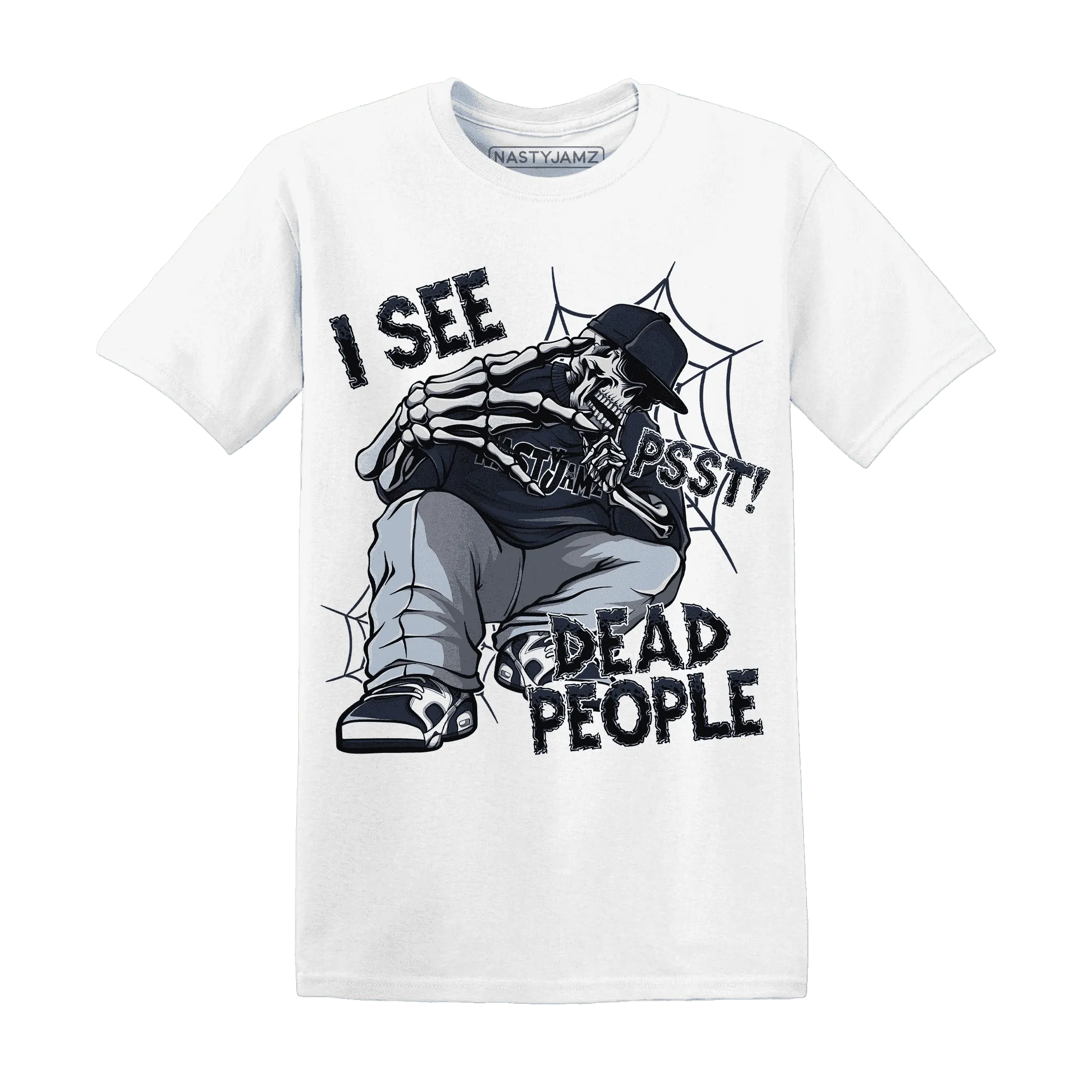 White-Navy-6s-T-Shirt-Match-Skull-Whisper