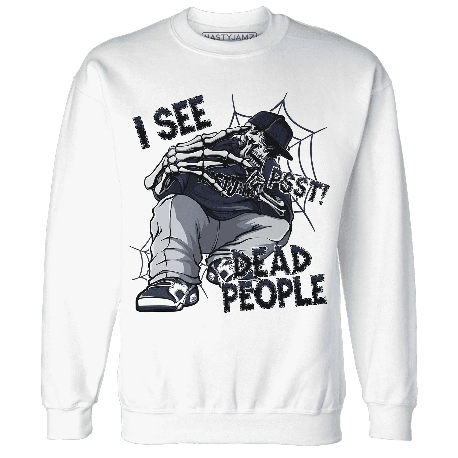 White-Navy-6s-Sweatshirt-Match-Skull-Whisper