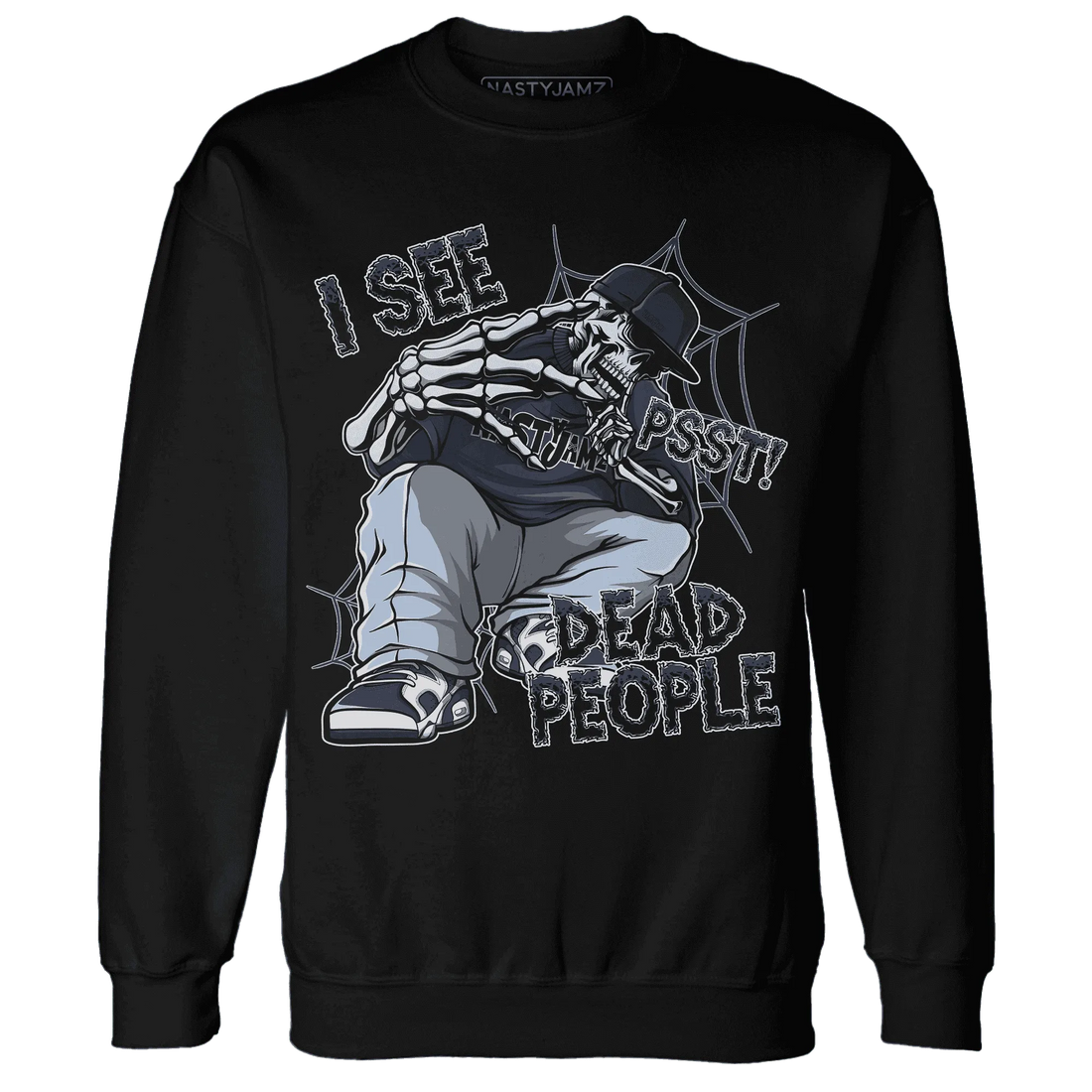 White-Navy-6s-Sweatshirt-Match-Skull-Whisper