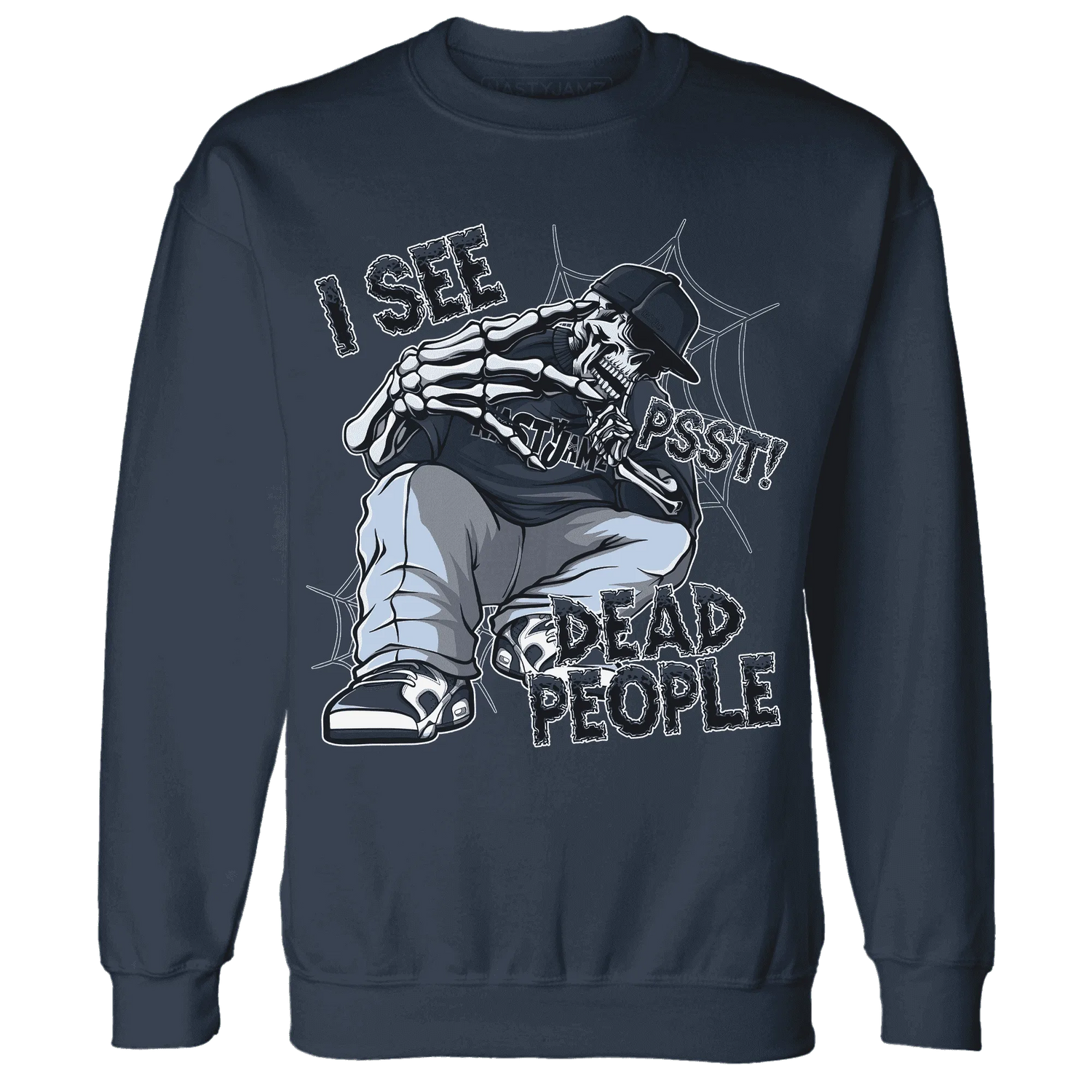 White-Navy-6s-Sweatshirt-Match-Skull-Whisper