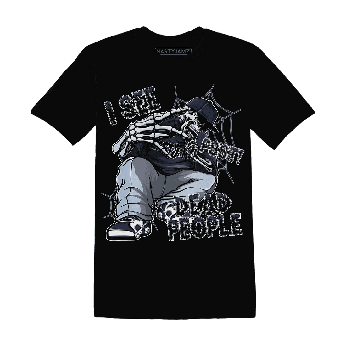 White-Navy-6s-T-Shirt-Match-Skull-Whisper