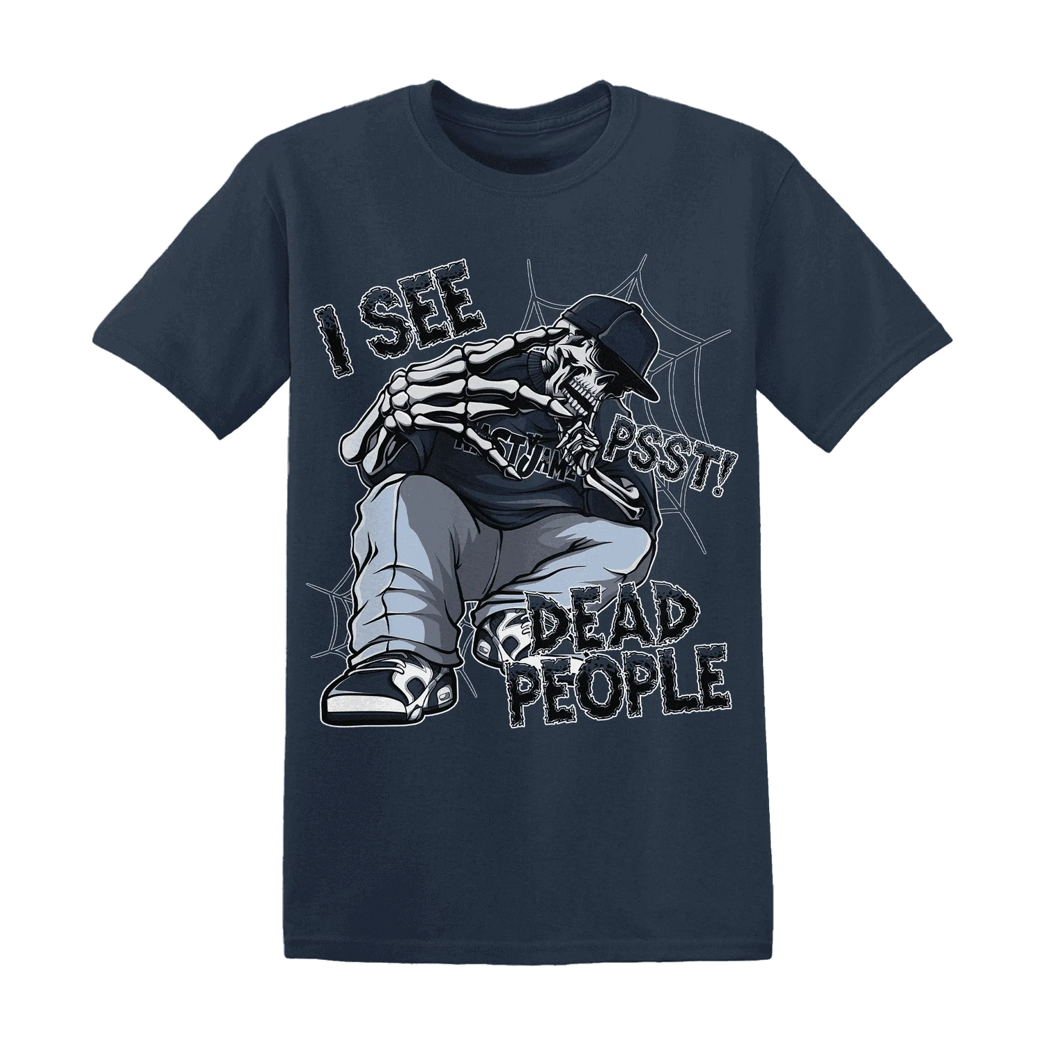 White-Navy-6s-T-Shirt-Match-Skull-Whisper