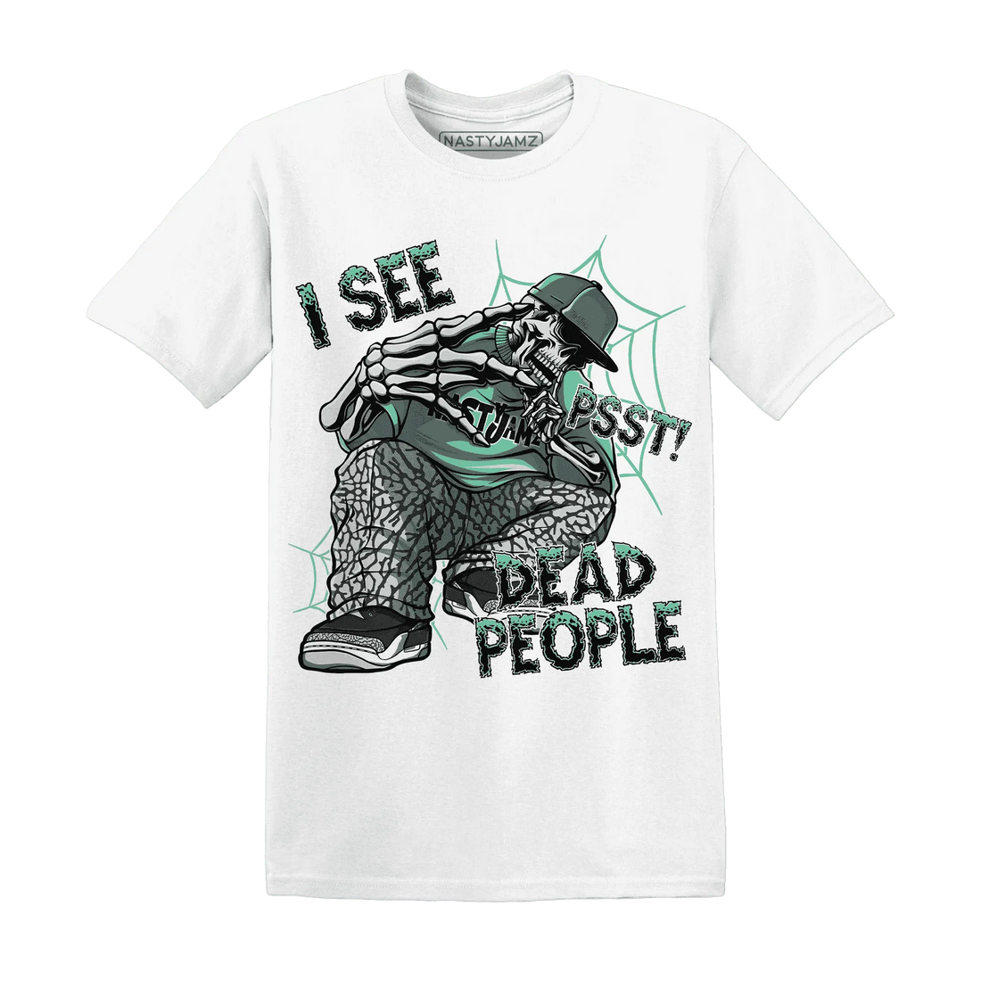 Green-Glow-3s-T-Shirt-Match-Skull-Whisper