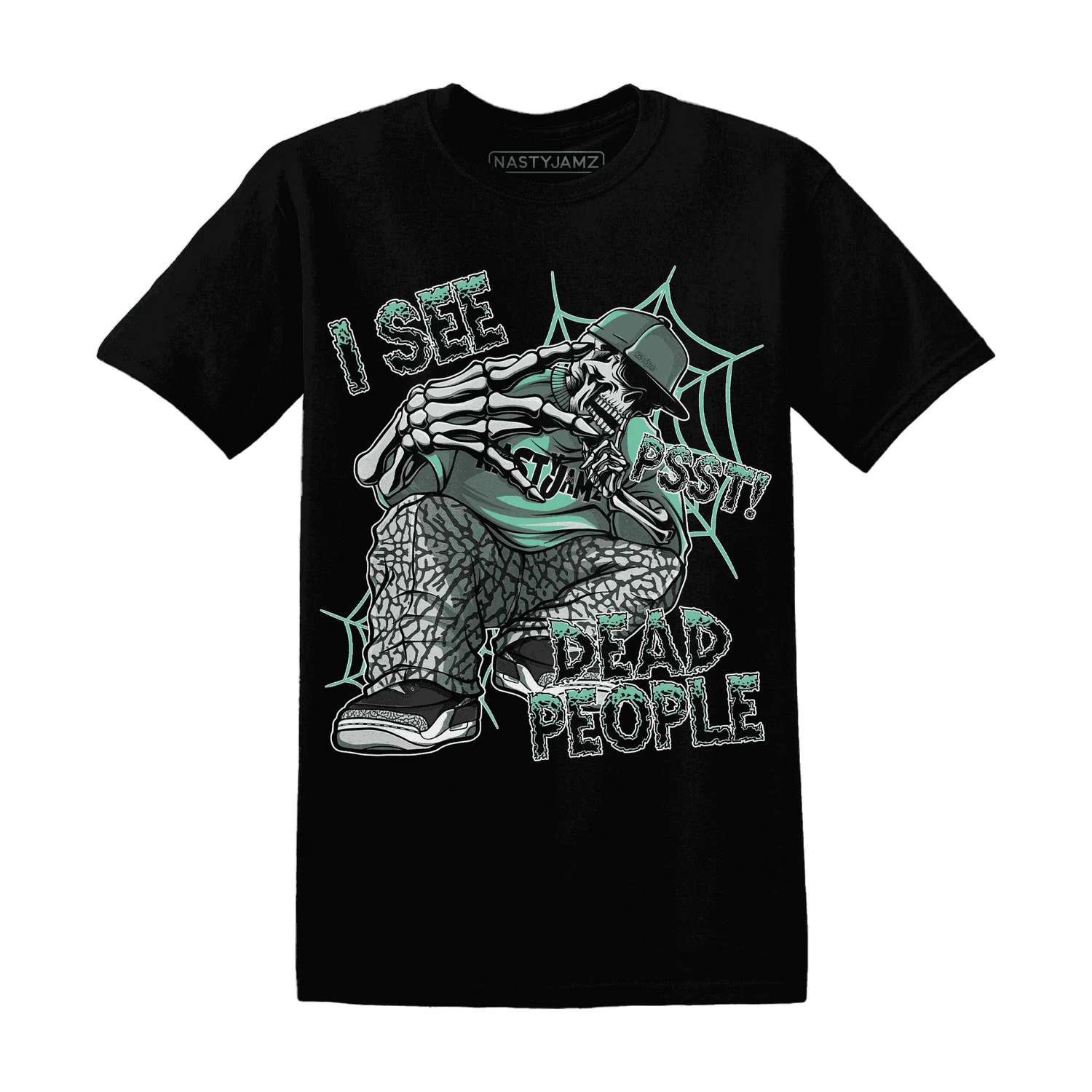 Green-Glow-3s-T-Shirt-Match-Skull-Whisper