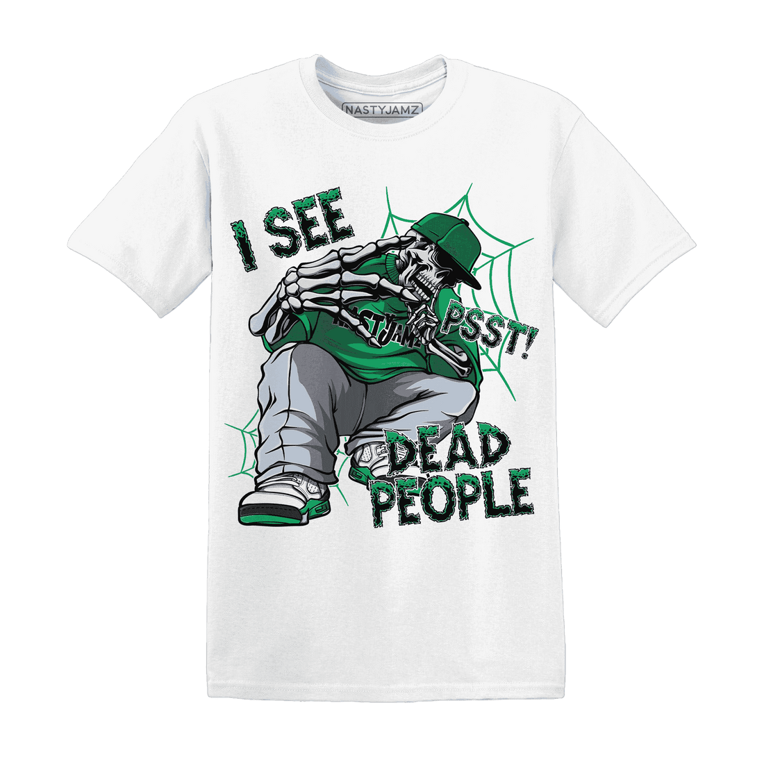 Lucky-Green-5s-T-Shirt-Match-Skull-Whisper