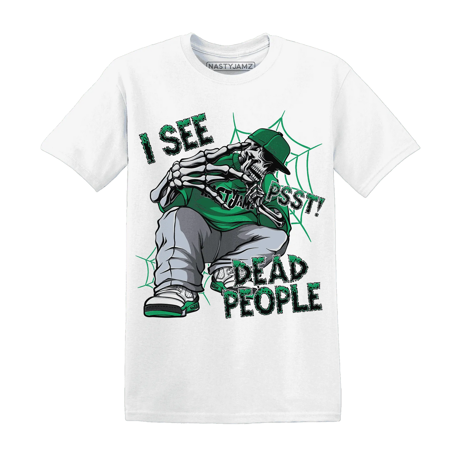 Lucky-Green-5s-T-Shirt-Match-Skull-Whisper
