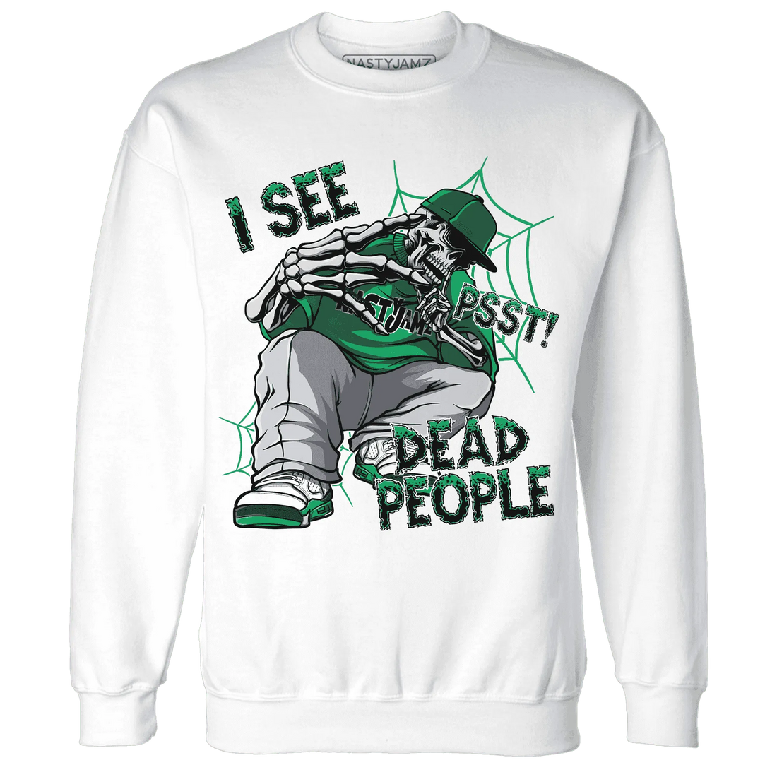 Lucky-Green-5s-Sweatshirt-Match-Skull-Whisper