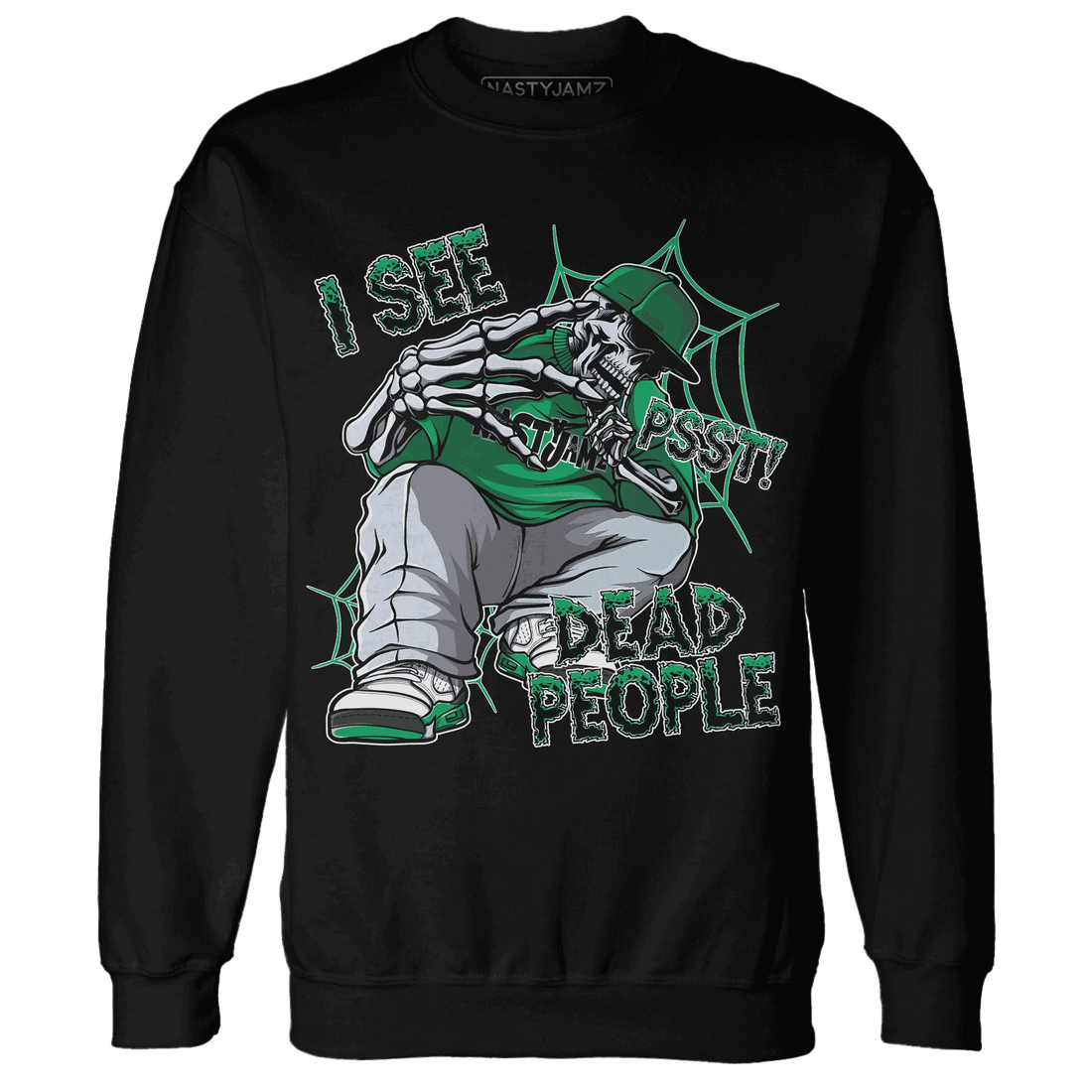 Lucky-Green-5s-Sweatshirt-Match-Skull-Whisper