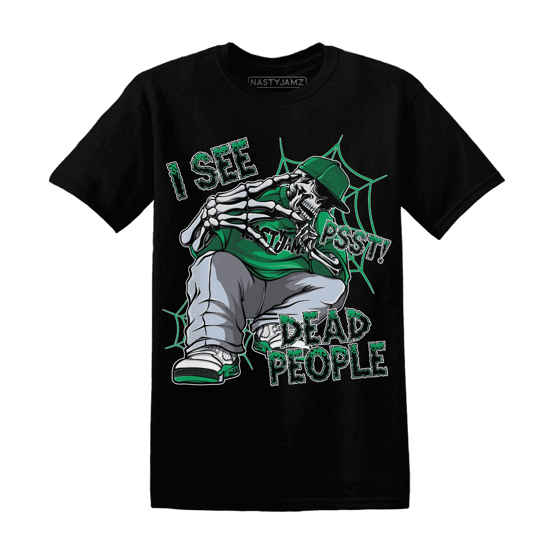 Lucky-Green-5s-T-Shirt-Match-Skull-Whisper