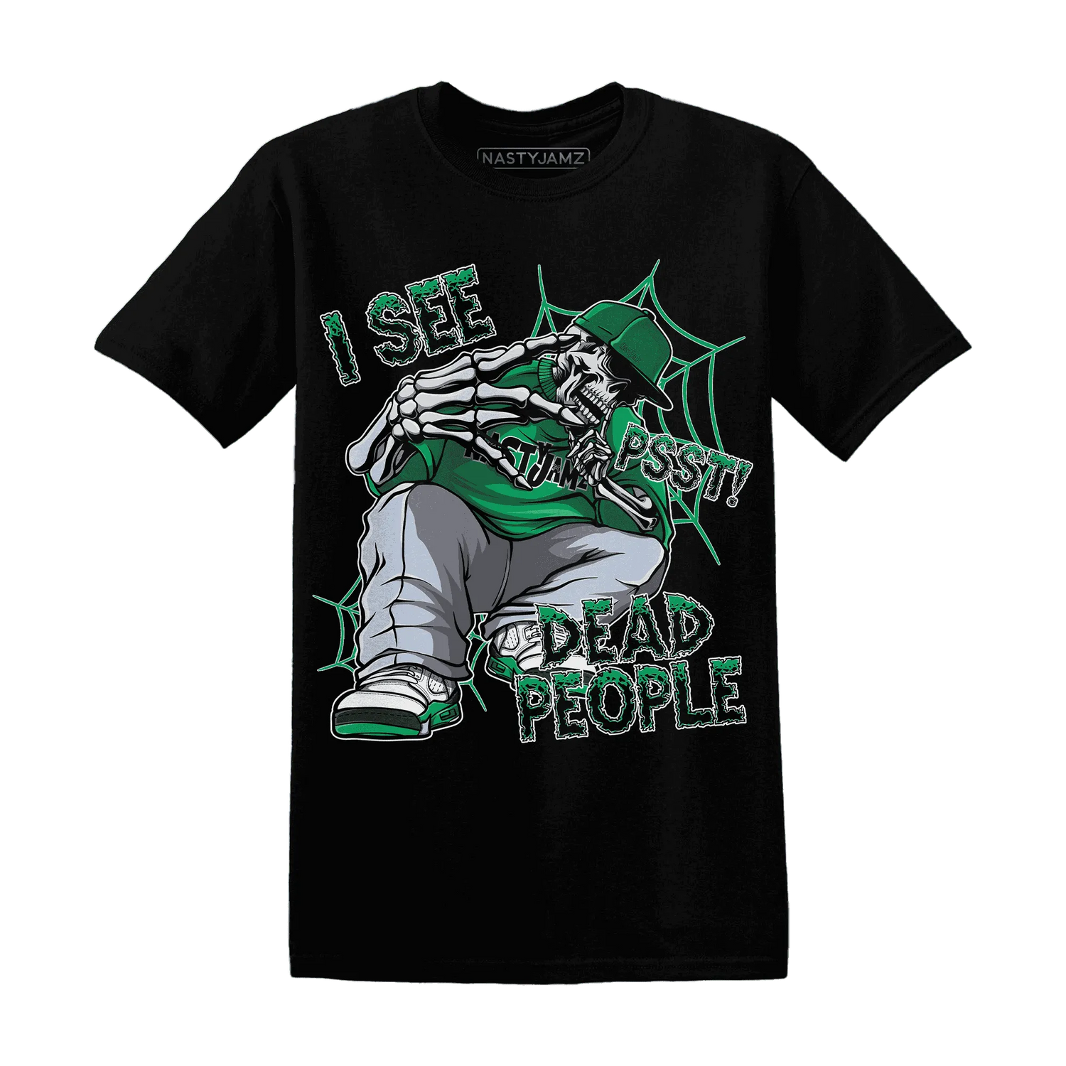 Lucky-Green-5s-T-Shirt-Match-Skull-Whisper