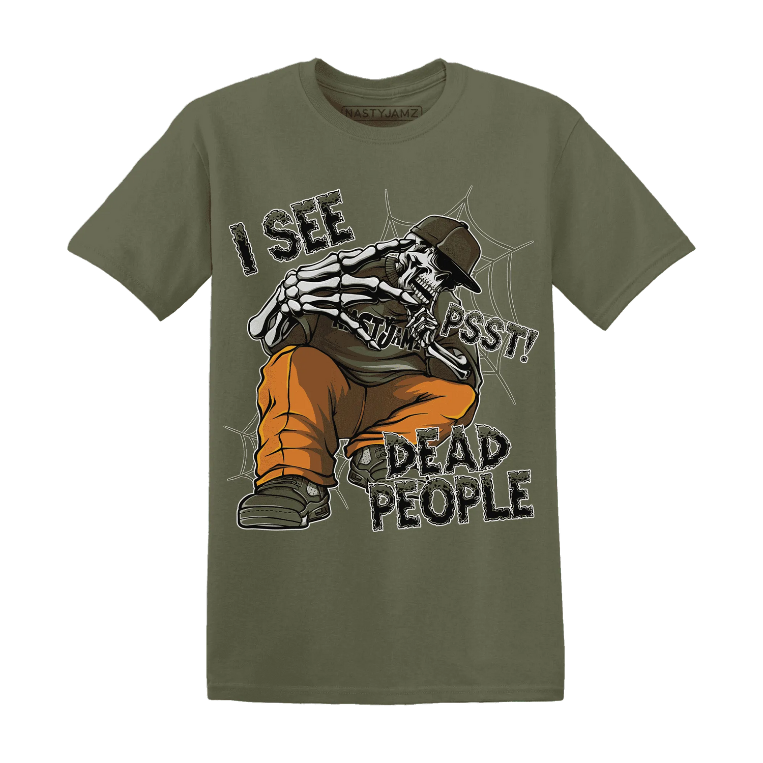 Olive-5s-T-Shirt-Match-Skull-Whisper