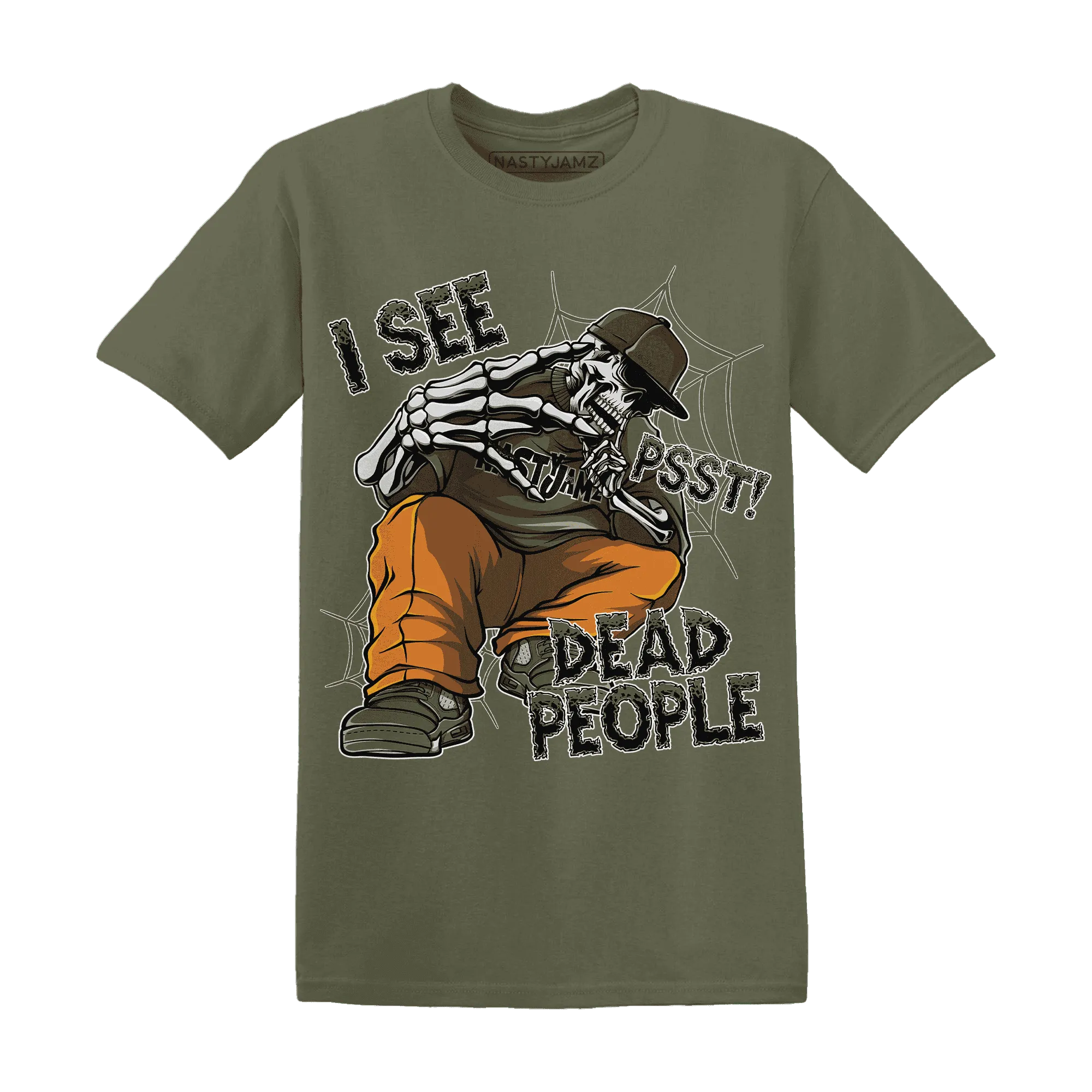 Olive-5s-T-Shirt-Match-Skull-Whisper