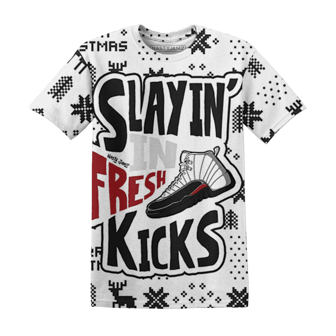 Retro-Red-Taxi-12s-NastyJamz-T-Shirt-Match-Slayin-Kicks-3D