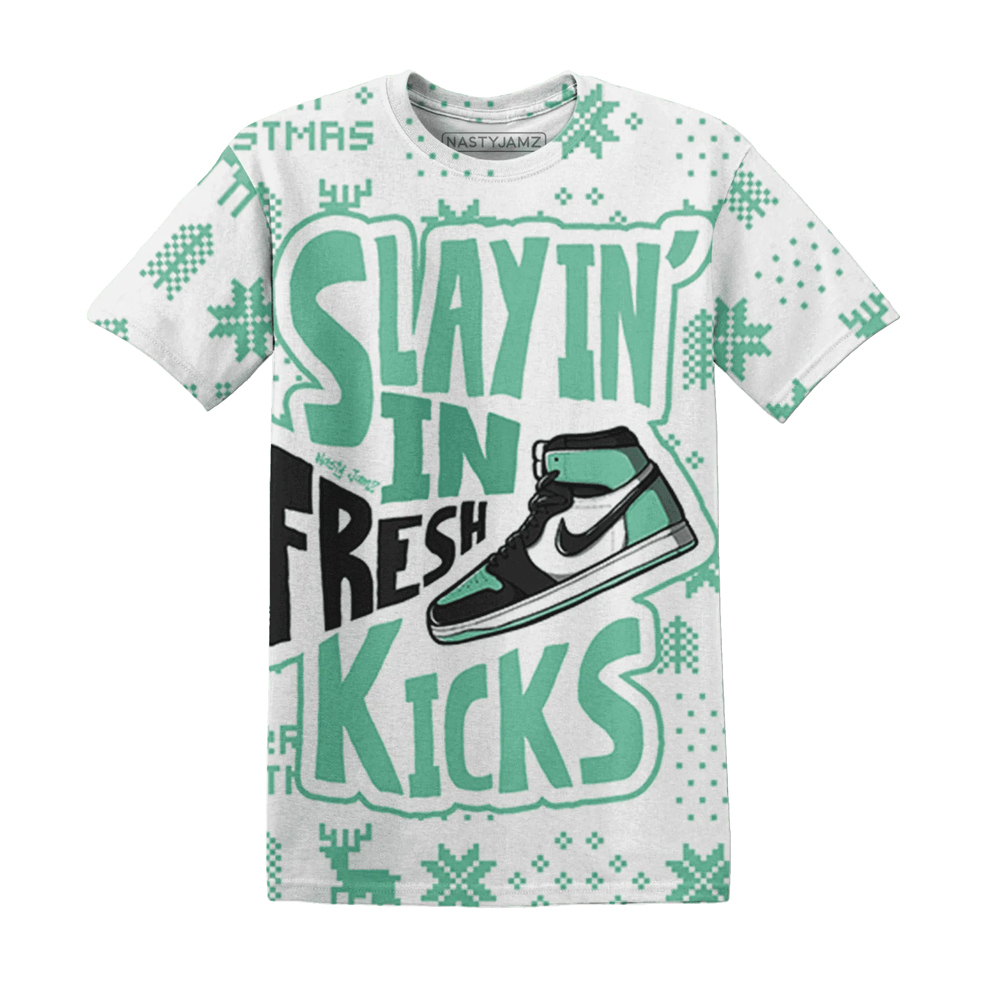 Green-Glow-1s-NastyJamz-T-Shirt-Match-Slayin-Kicks-3D