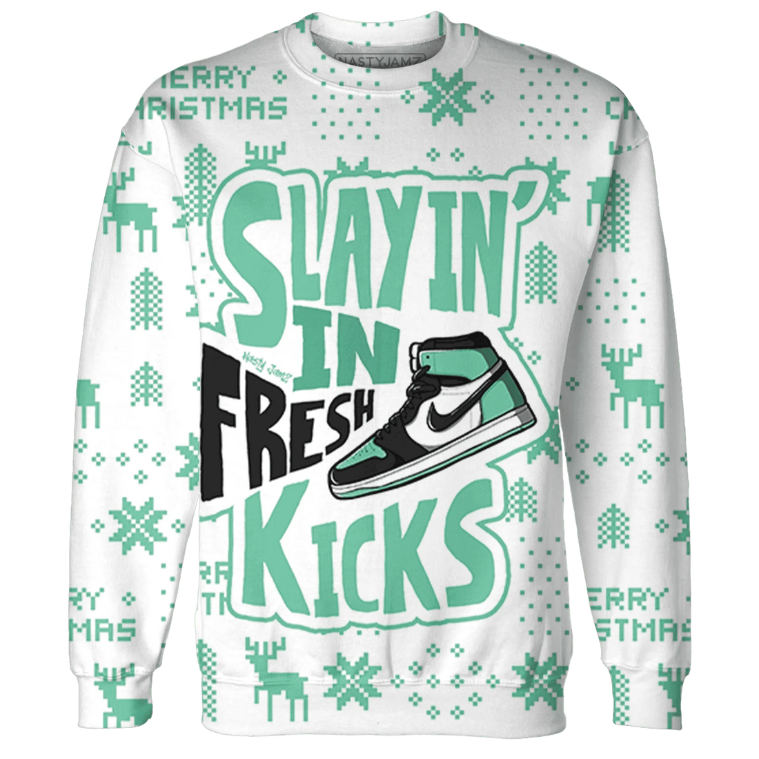 Green-Glow-1s-NastyJamz-Sweatshirt-Match-Slayin-Kicks-3D
