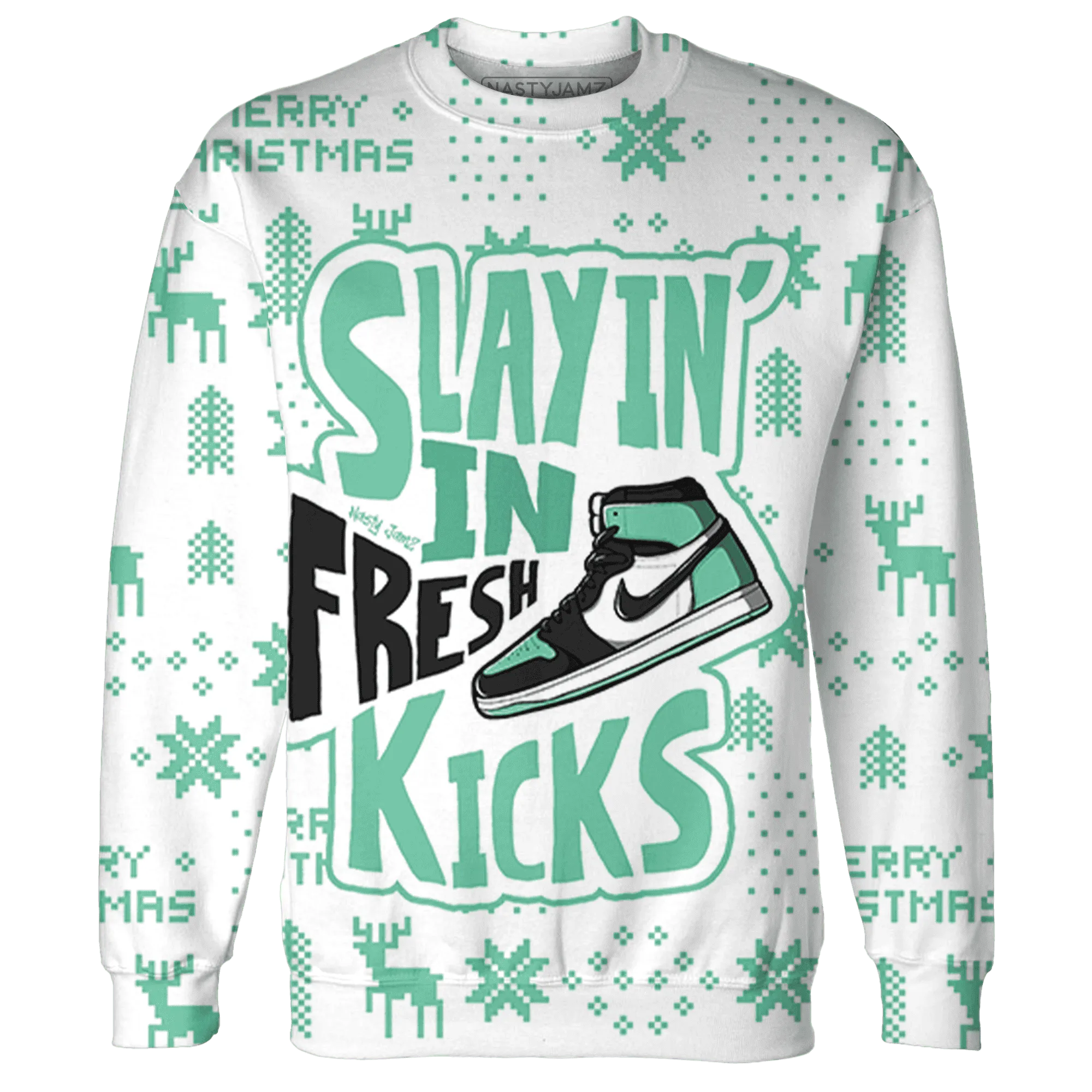 Green-Glow-1s-NastyJamz-Sweatshirt-Match-Slayin-Kicks-3D
