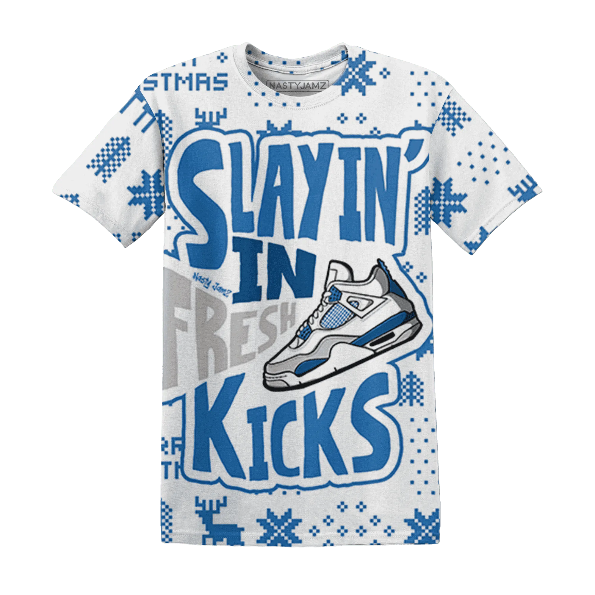 Industrial-Blue-4s-NastyJamz-T-Shirt-Match-Slayin-Kicks-3D