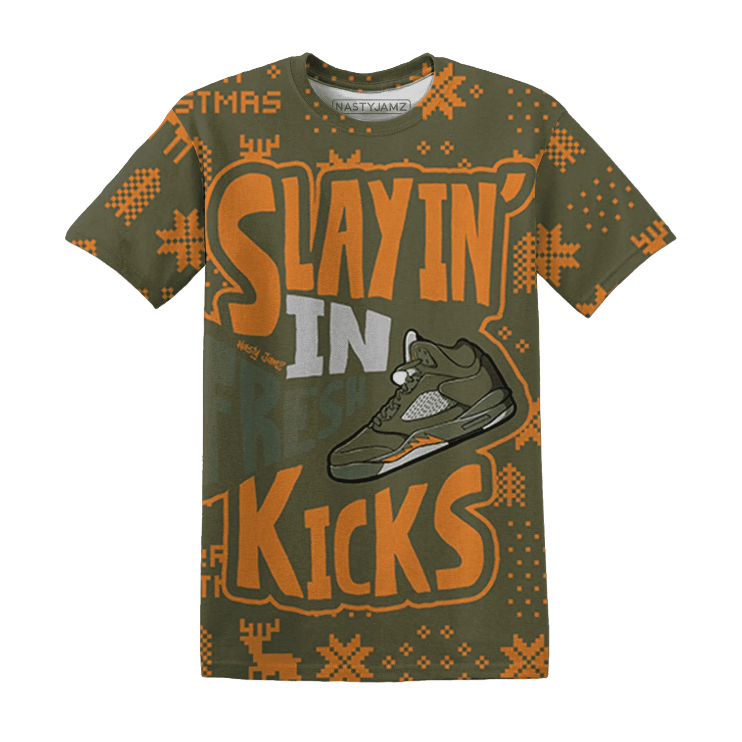 Olive-5s-NastyJamz-T-Shirt-Match-Slayin-Kicks-3D