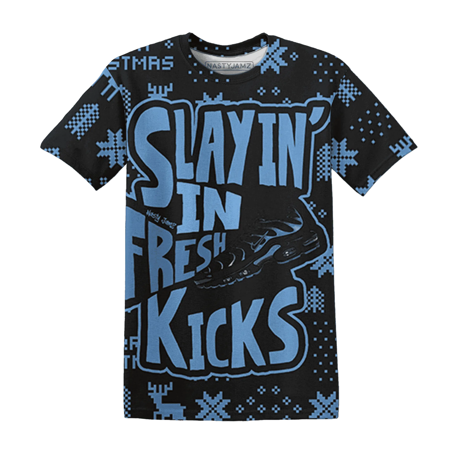 AM-Plus-Black-Univercitii-Blue-NastyJamz-T-Shirt-Match-Slayin-Kicks-3D