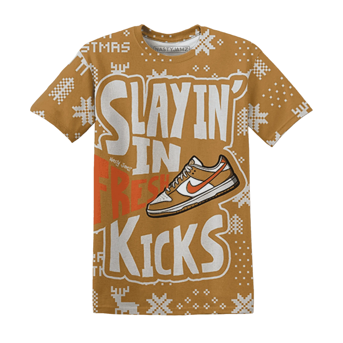 Dunk-Low-Retro-Wheat-Orange-NastyJamz-T-Shirt-Match-Slayin-Kicks-3D