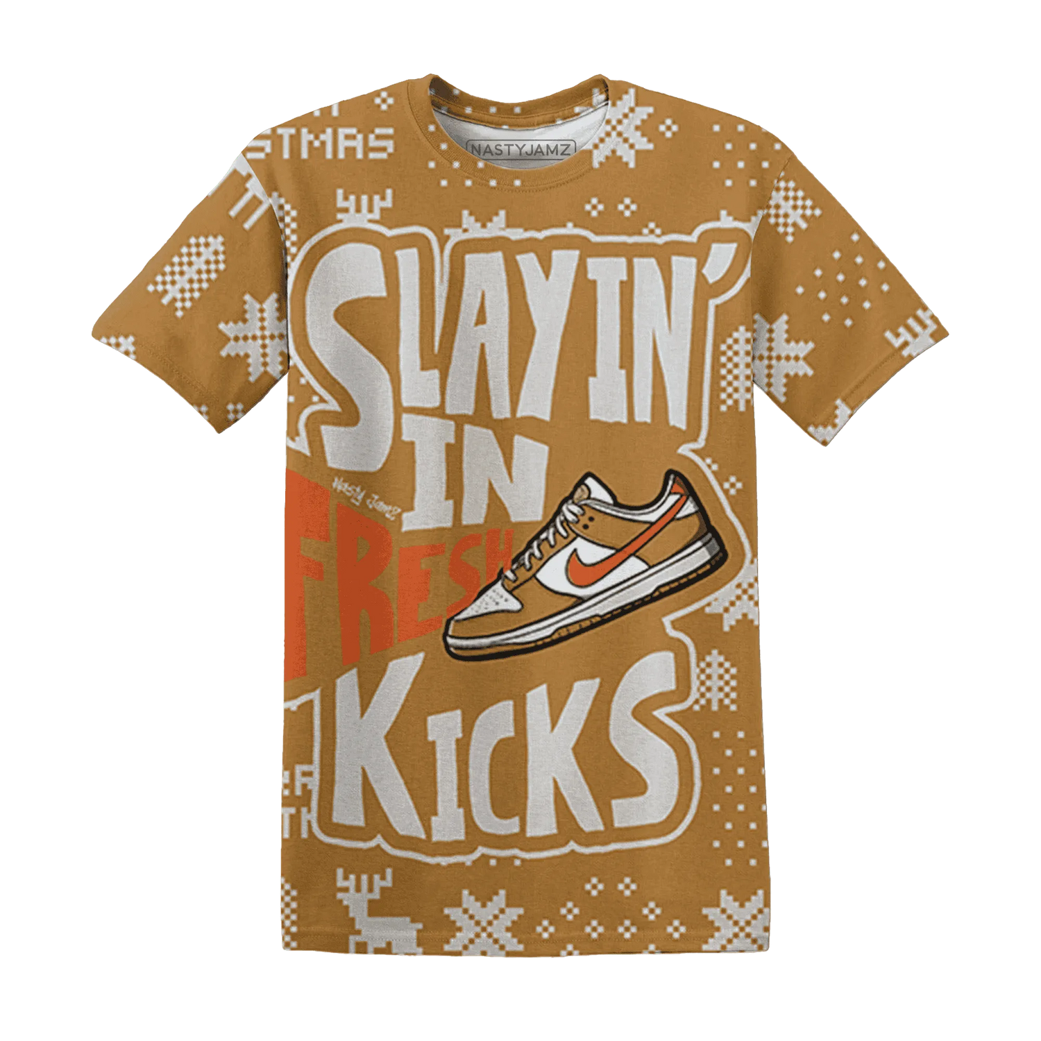 Dunk-Low-Retro-Wheat-Orange-NastyJamz-T-Shirt-Match-Slayin-Kicks-3D