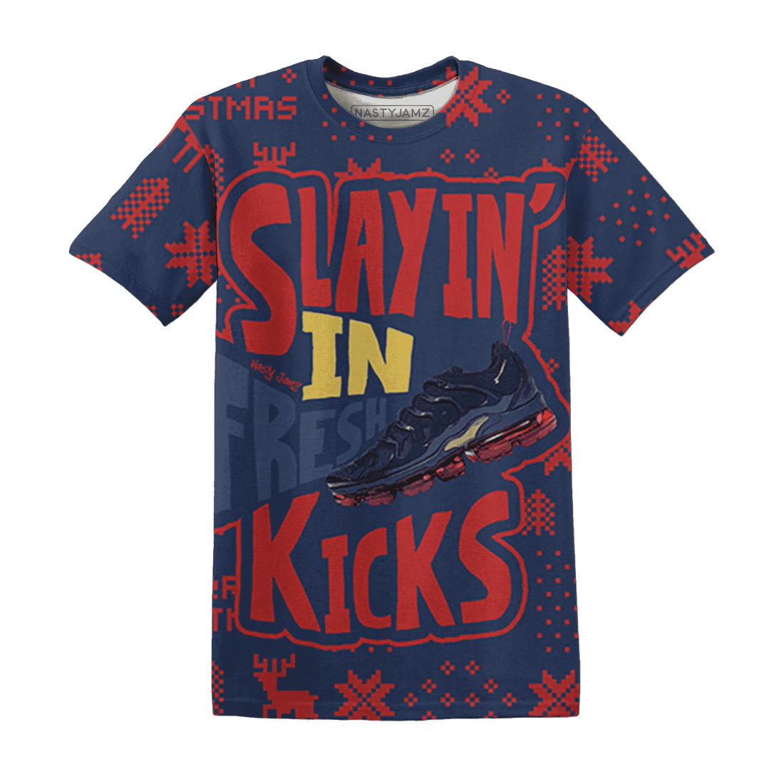 VaporMax-Gold-Navy-Midnight-NastyJamz-T-Shirt-Match-Slayin-Kicks-3D
