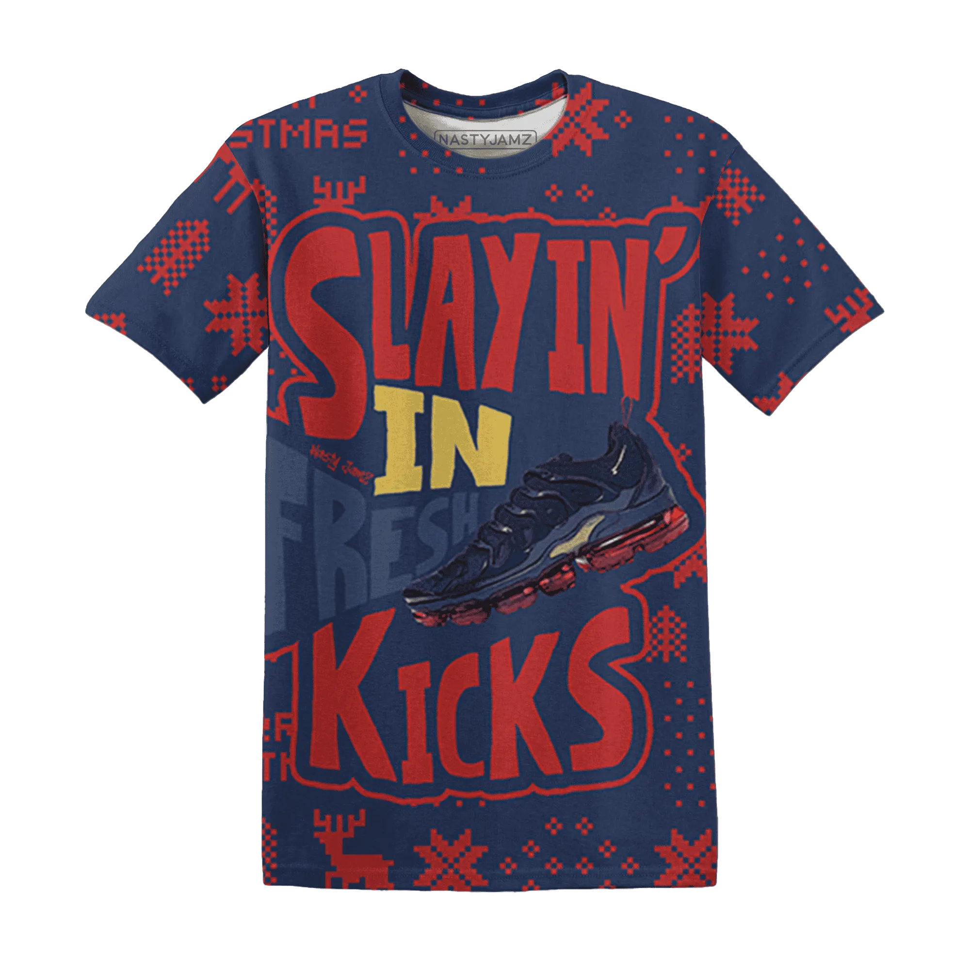 VaporMax-Gold-Navy-Midnight-NastyJamz-T-Shirt-Match-Slayin-Kicks-3D