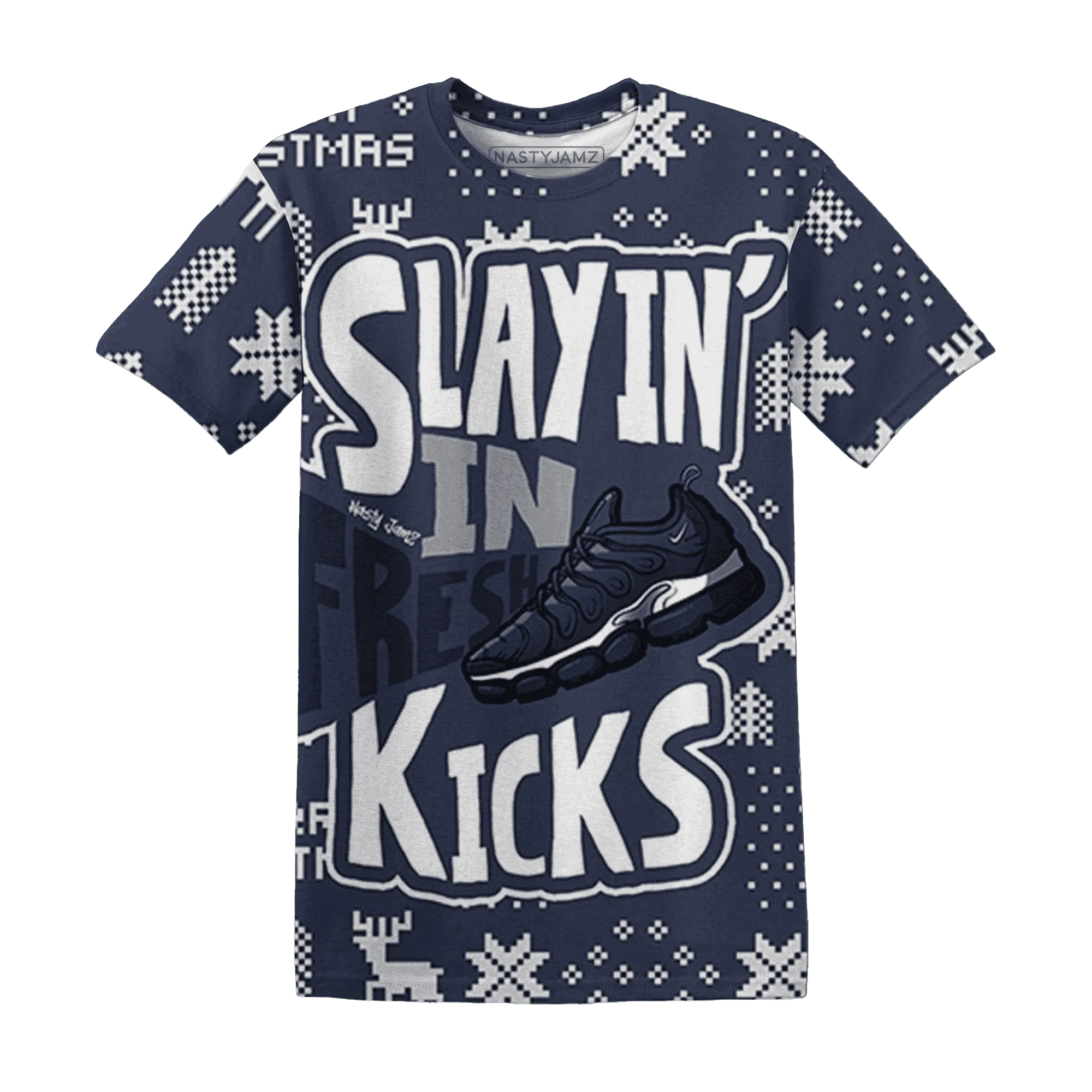 VaporMax-Metallic-Navy-Midnight-NastyJamz-T-Shirt-Match-Slayin-Kicks-3D