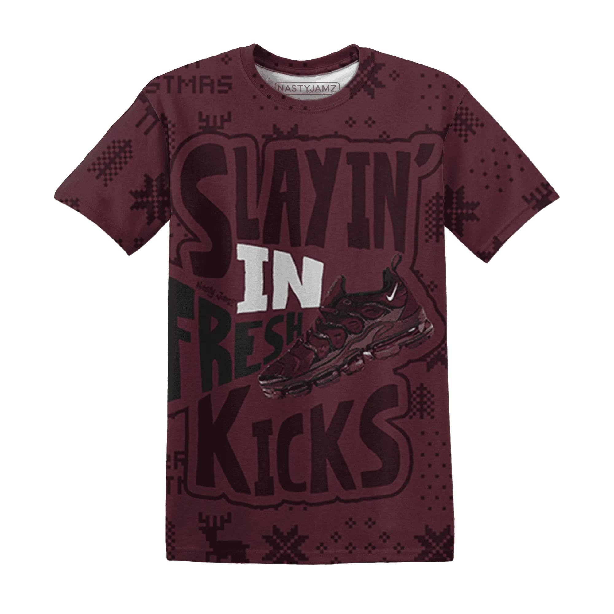 VaporMax-Night-Maron-Burgundy-NastyJamz-T-Shirt-Match-Slayin-Kicks-3D