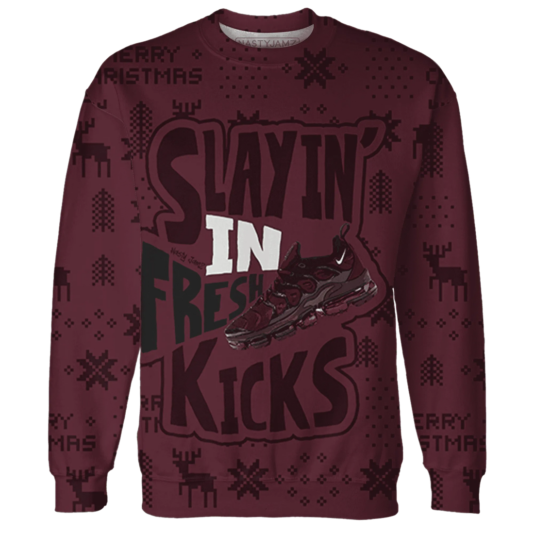 VaporMax-Night-Maron-Burgundy-NastyJamz-Sweatshirt-Match-Slayin-Kicks-3D
