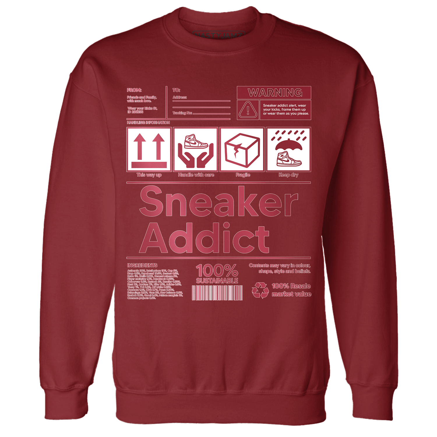 High 85 Metallic Burgundy 1s Sweatshirt Match Sneaker Addict - NastyJamz