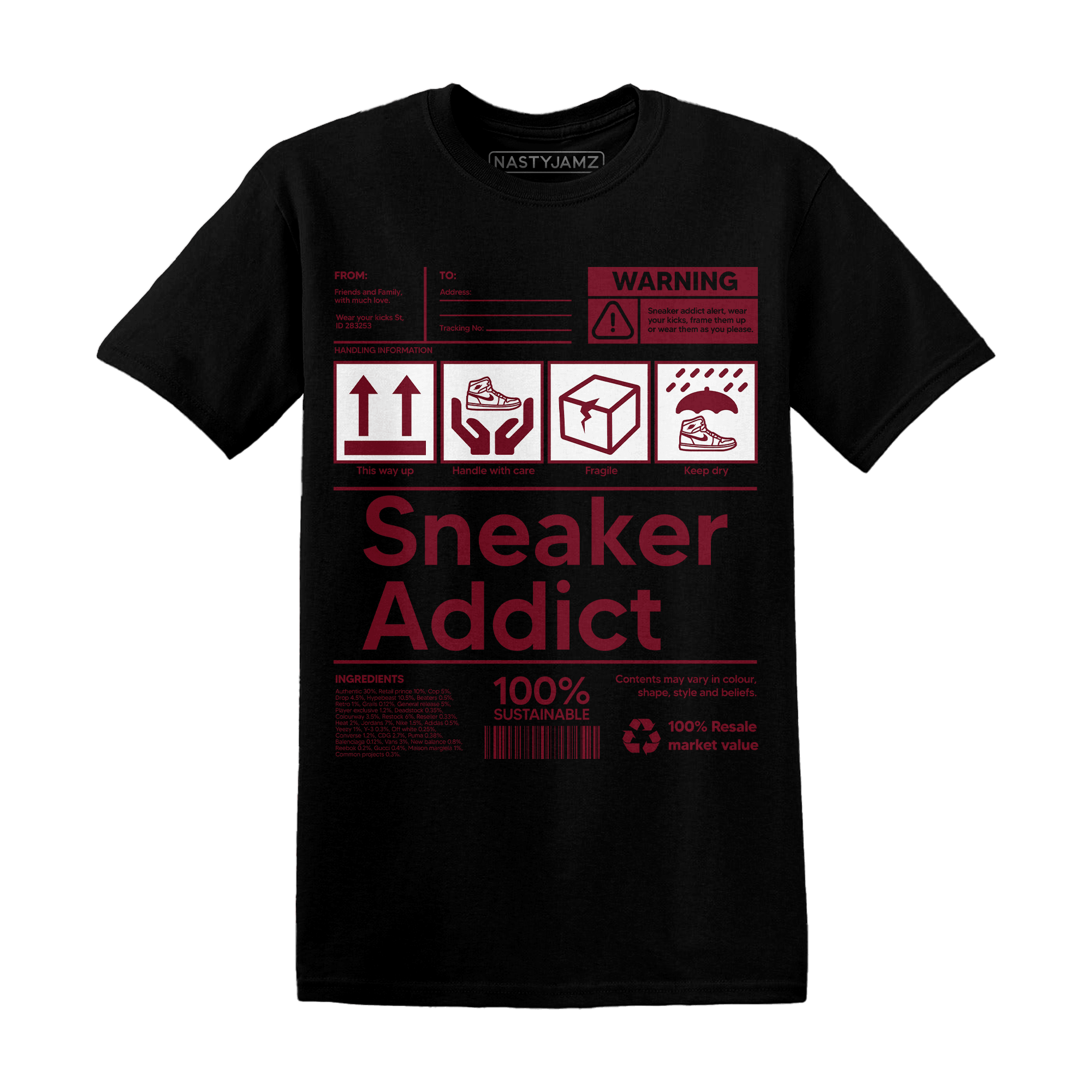 High White Team Red 1s T Shirt Sneaker Addict - NastyJamz