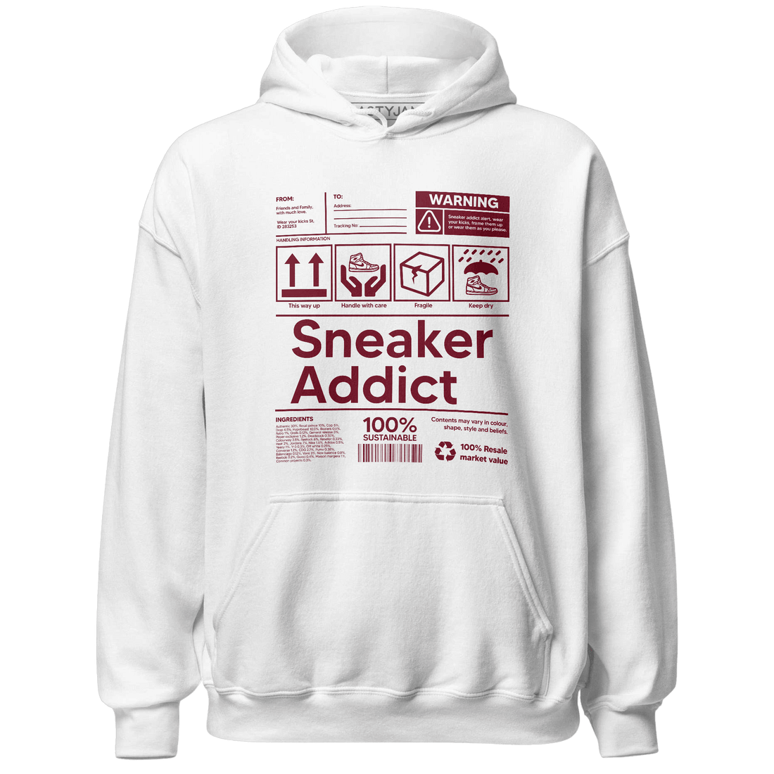 High White Team Red 1s Hoodie Match Sneaker Addict - NastyJamz