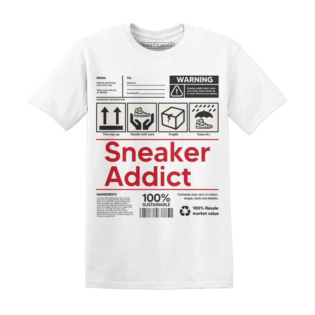 Jumman Jack University Red T Shirt Sneaker Addict - NastyJamz