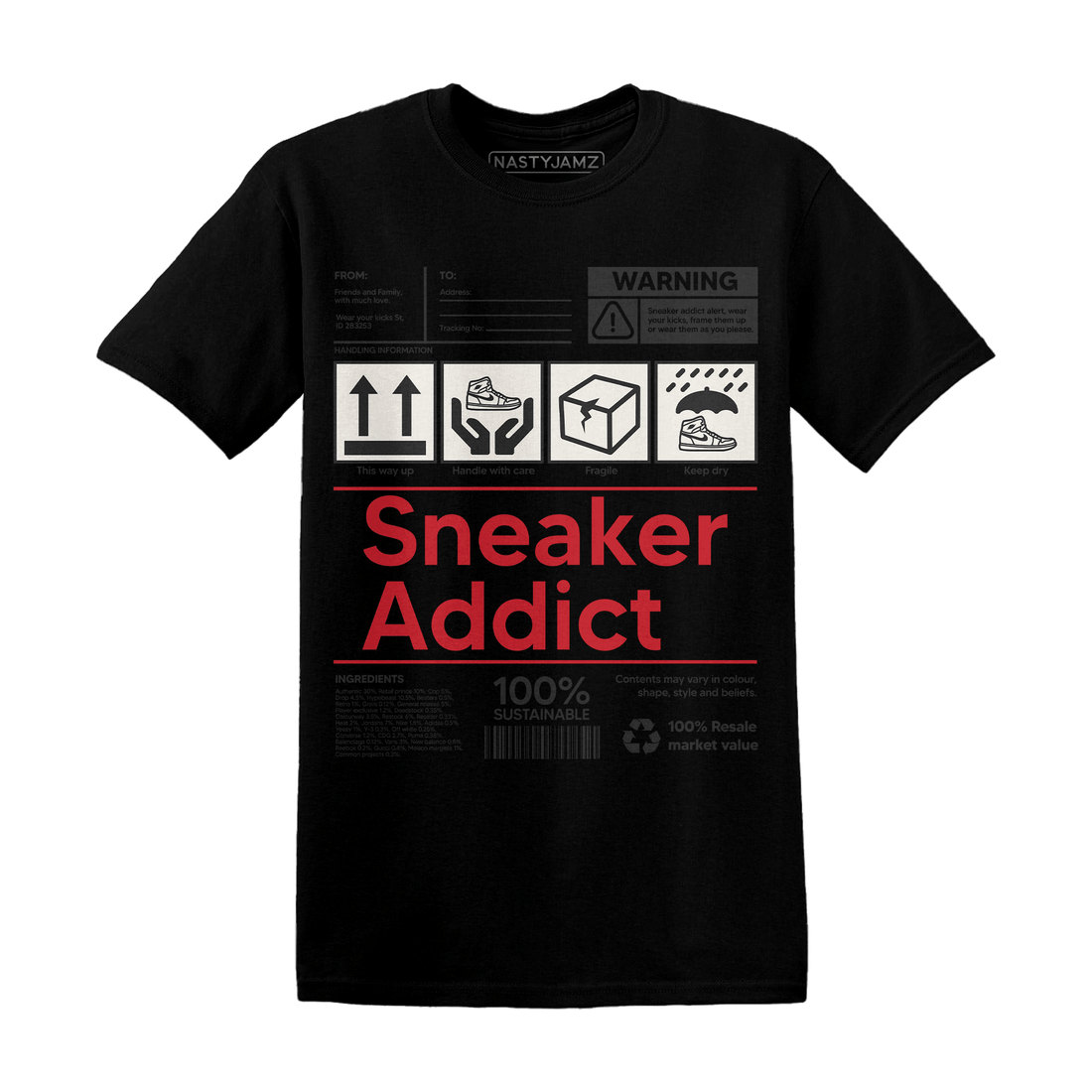 Jumman Jack University Red T Shirt Sneaker Addict - NastyJamz