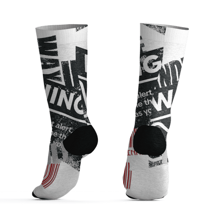 Retro Red Taxi 12s Socks Match Sneaker Addict 3D All-Over Print Warning - NastyJamz