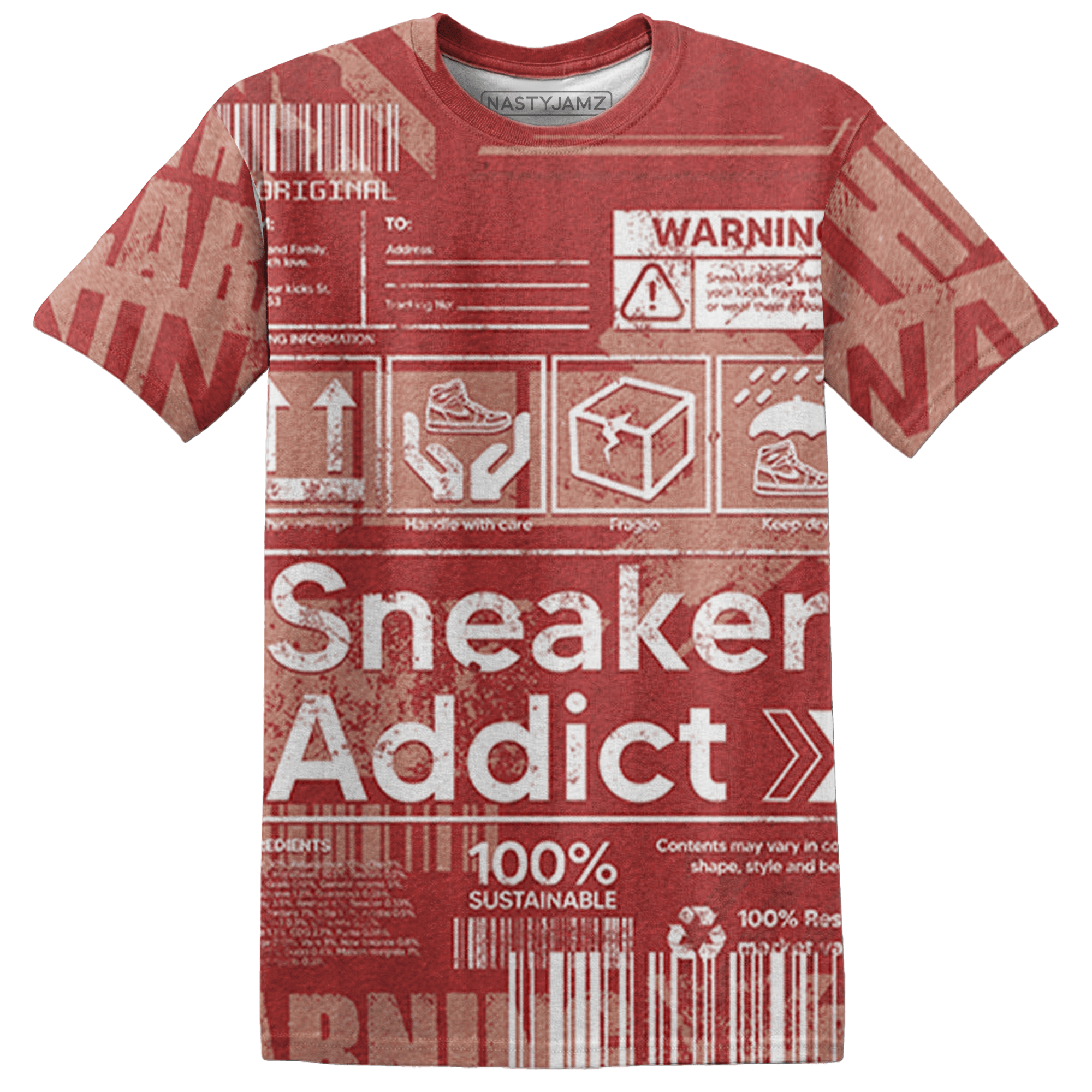 Dune Red 13s T Shirt Match Sneaker Addict 3D All-Over Print Warning - NastyJamz