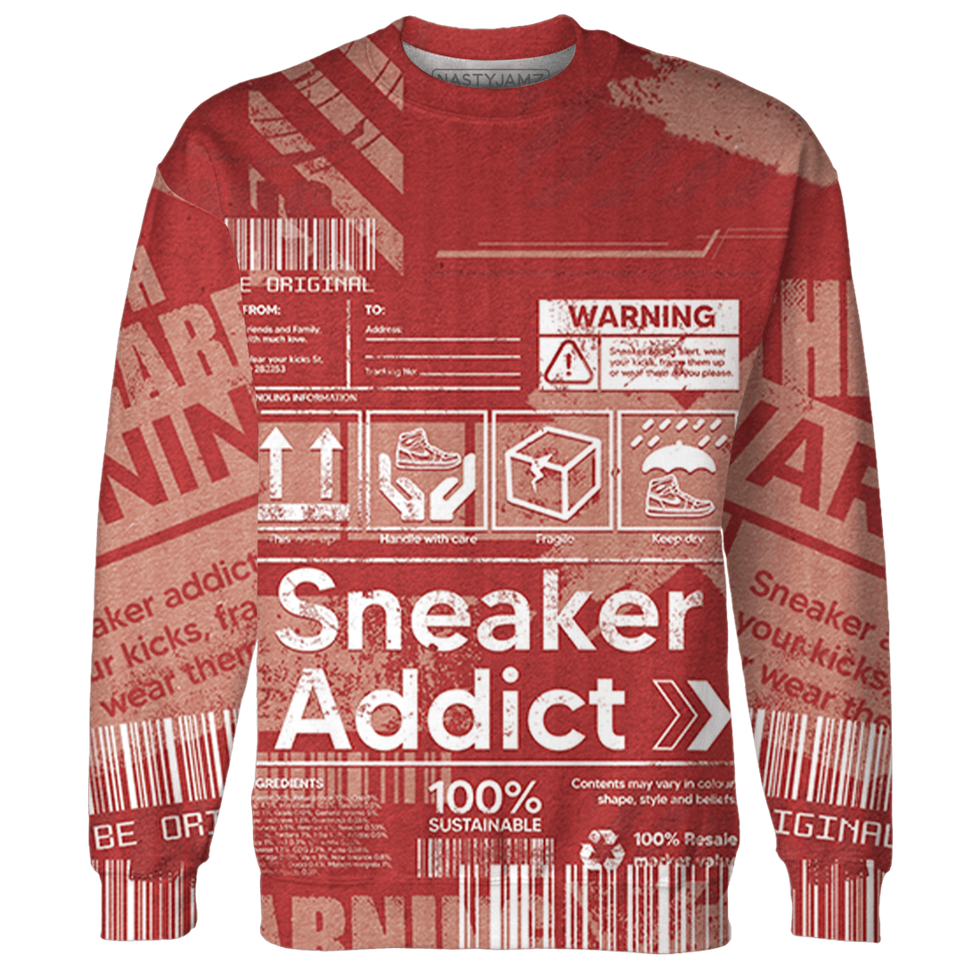Dune Red 13s Sweatshirt Match Sneaker Addict 3D All-Over Print Warning - NastyJamz