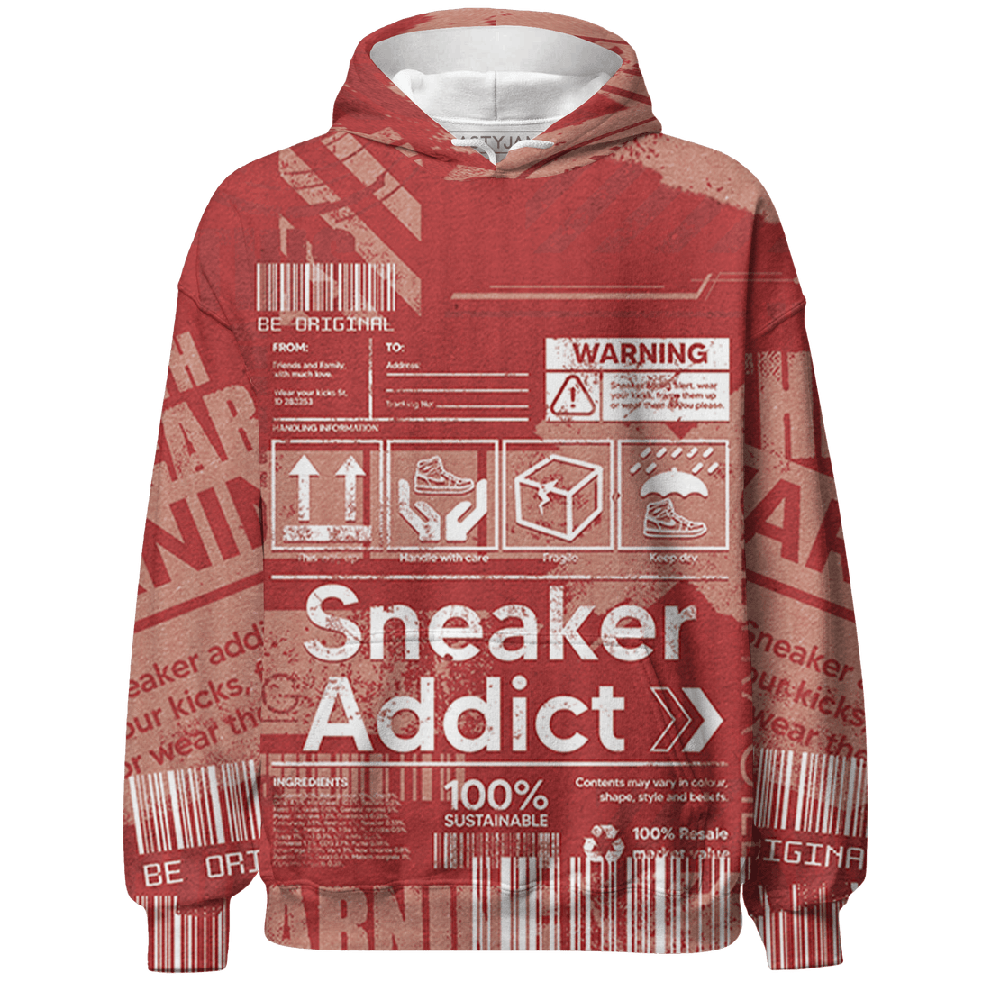 Dune Red 13s Hoodie Match Sneaker Addict 3D All-Over Print Warning - NastyJamz